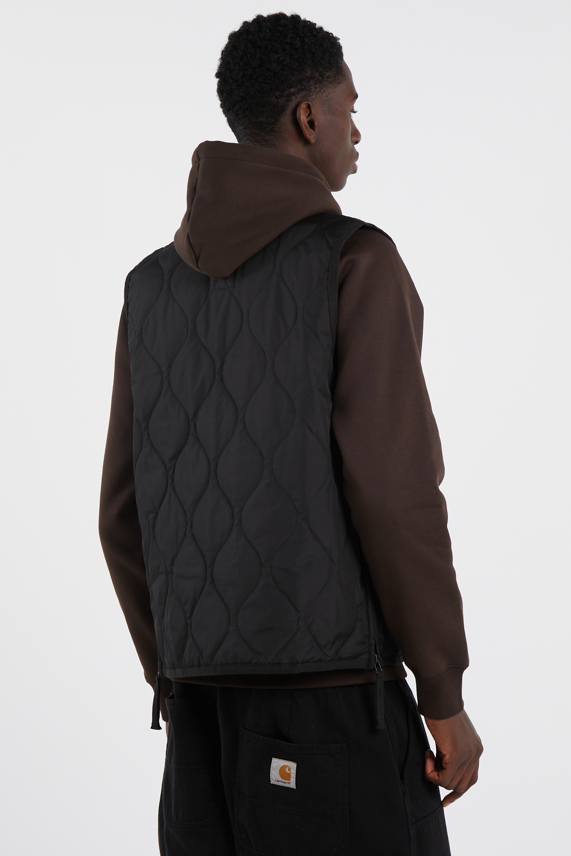 Lightweight quilted padded jacket with high neck Black
