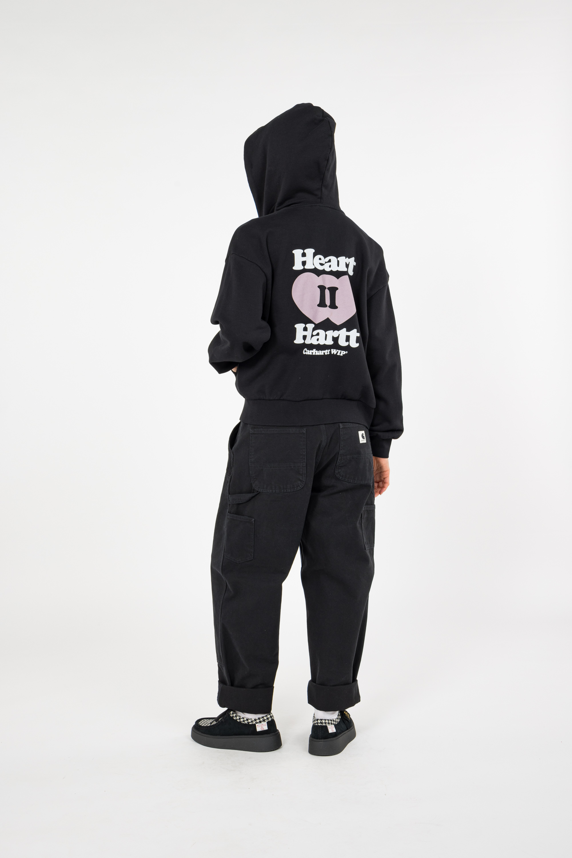 Regular-fit zip-up cotton-blend hoodie with Pony Player Black