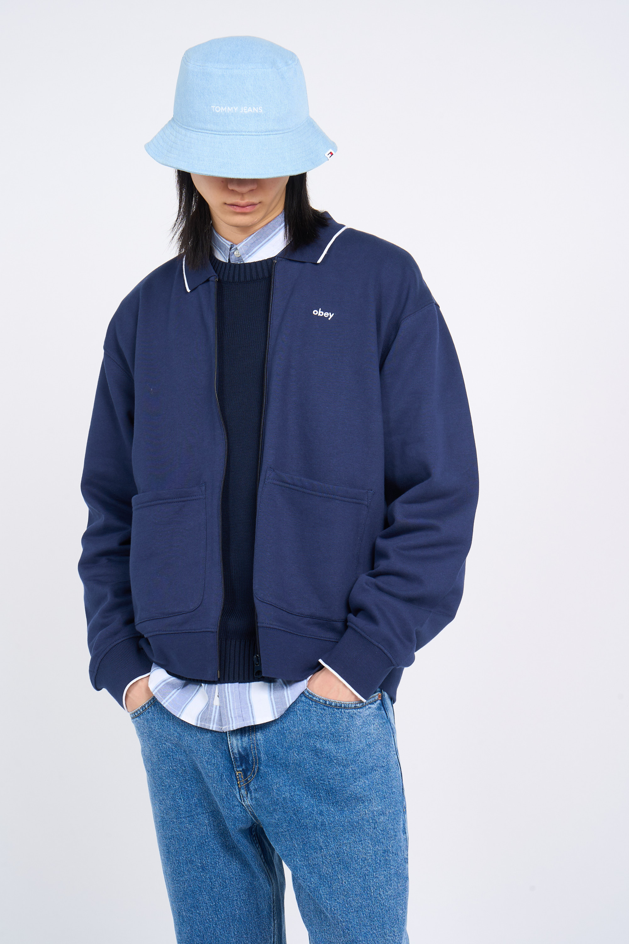Sweatshirt zippé Bleu