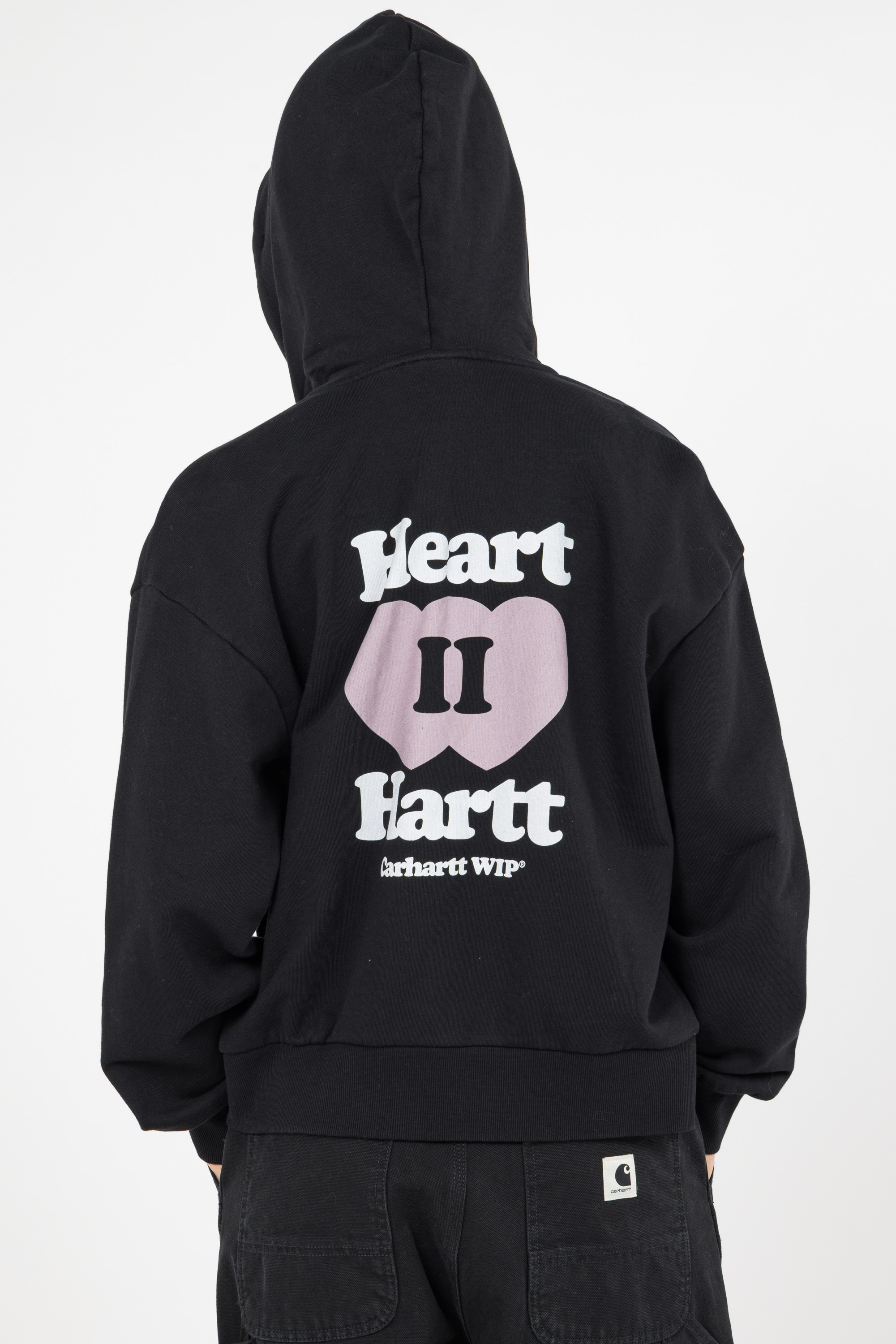 Regular-fit zip-up cotton-blend hoodie with Pony Player Black