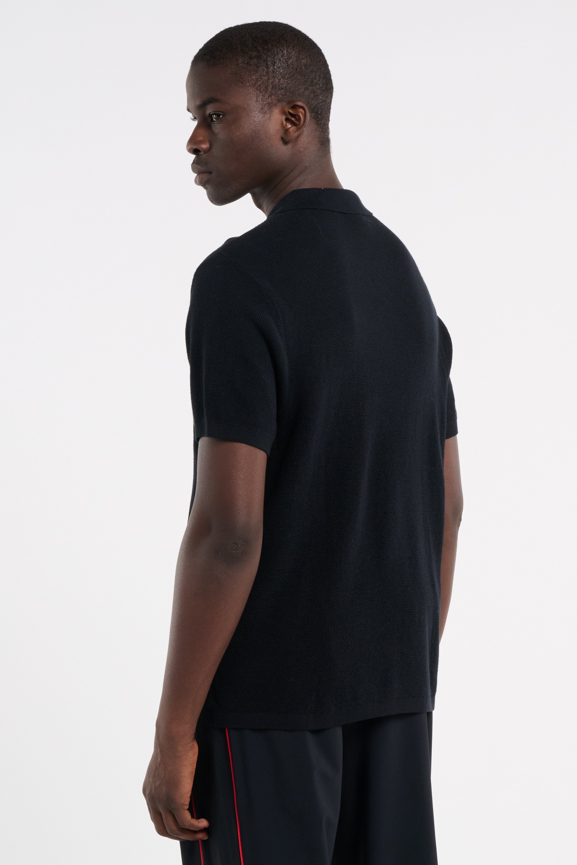 Short-sleeved polo shirt Black