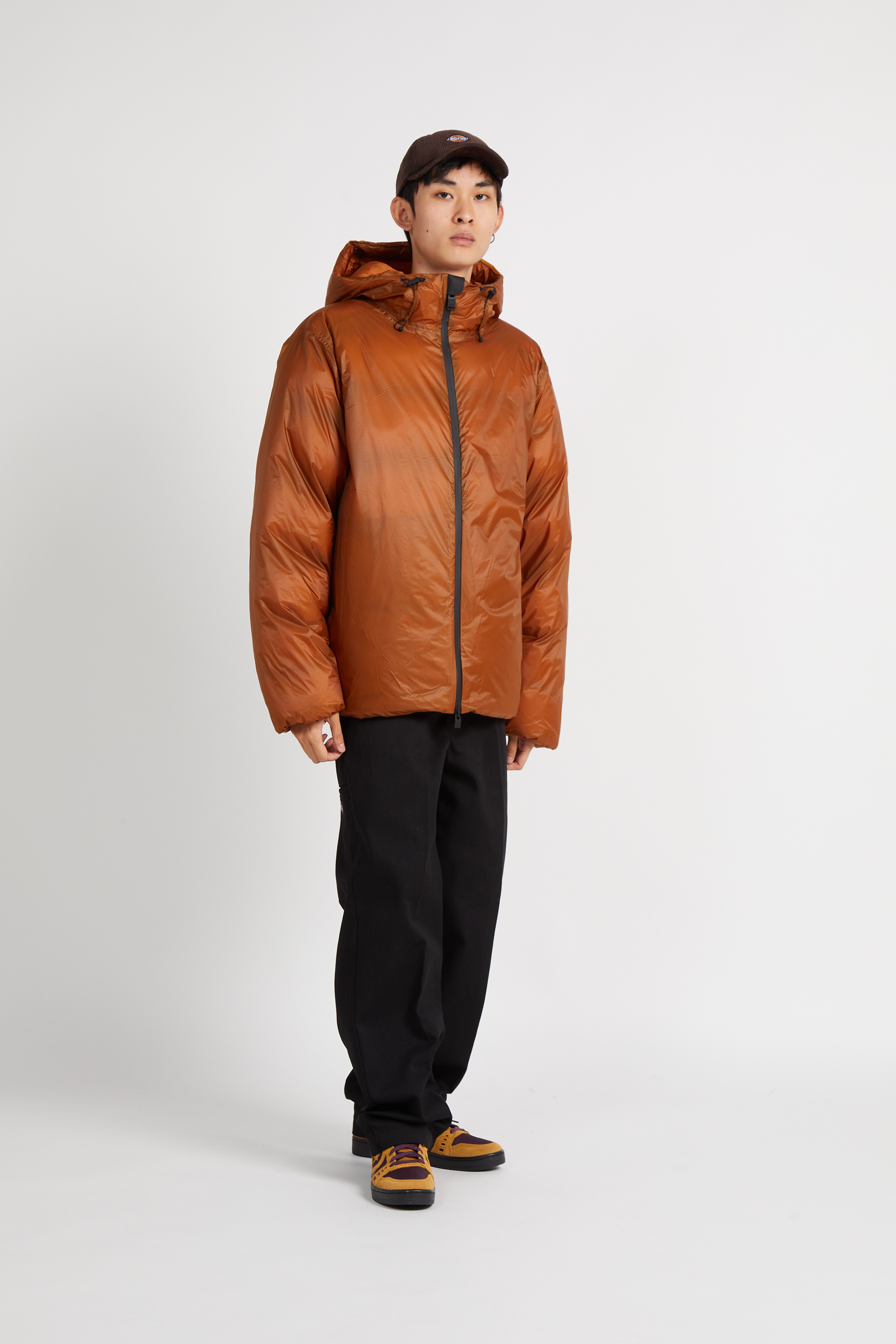 Lightweight quilted padded jacket with high neck Orange
