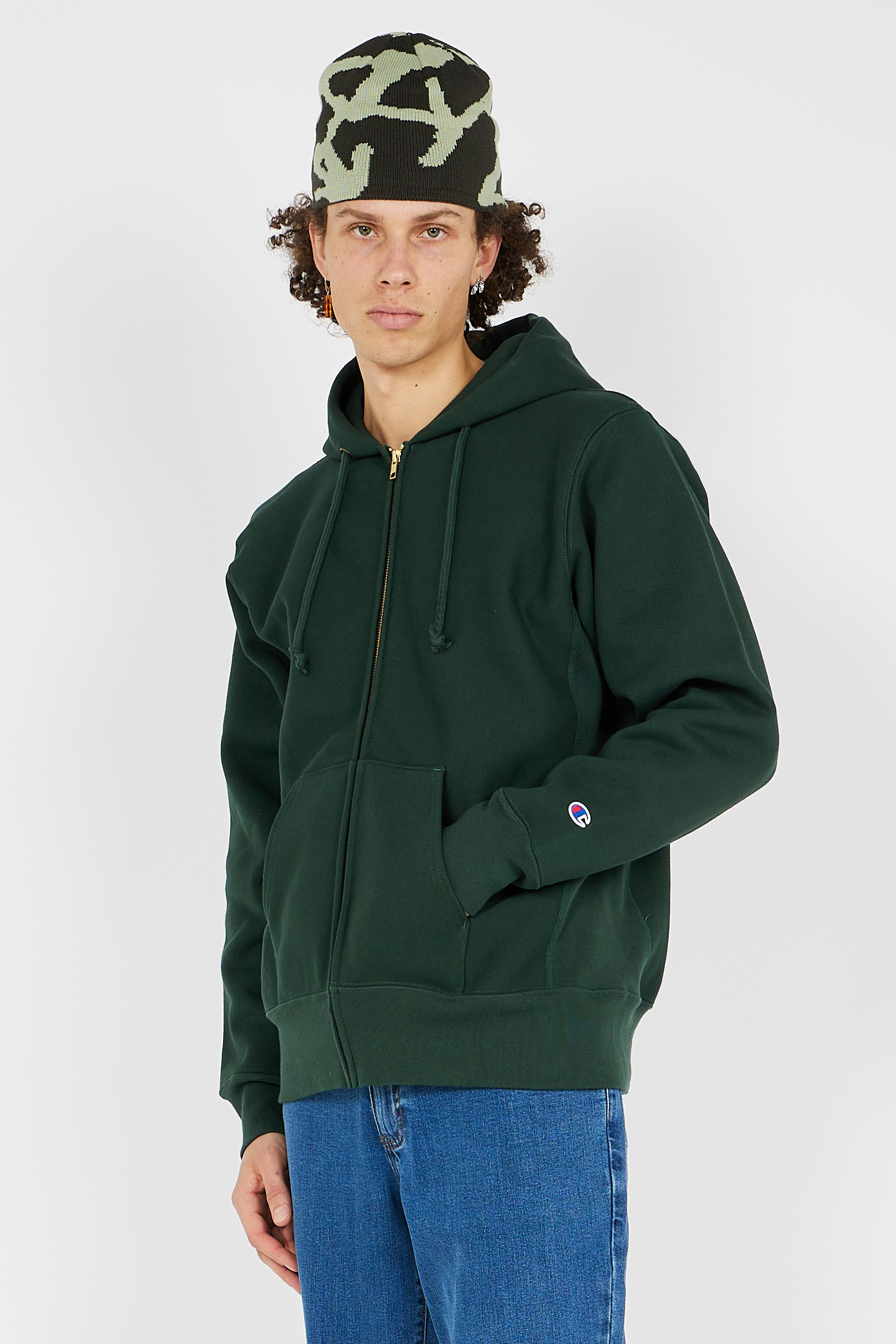 zip-up hoodie Green
