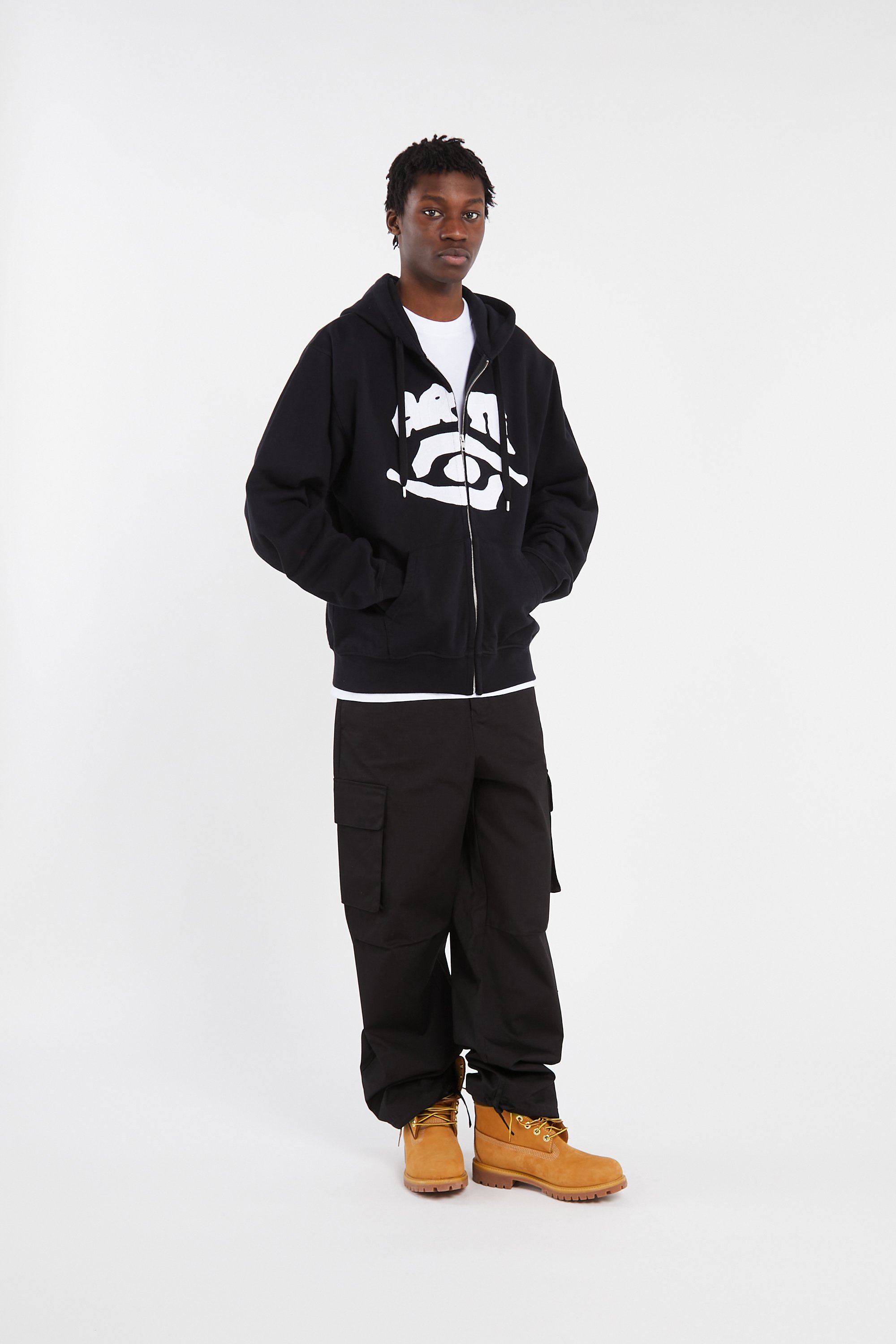 Regular-Fit zip-Up cotton-Blend hoodie with pony player Eye front
