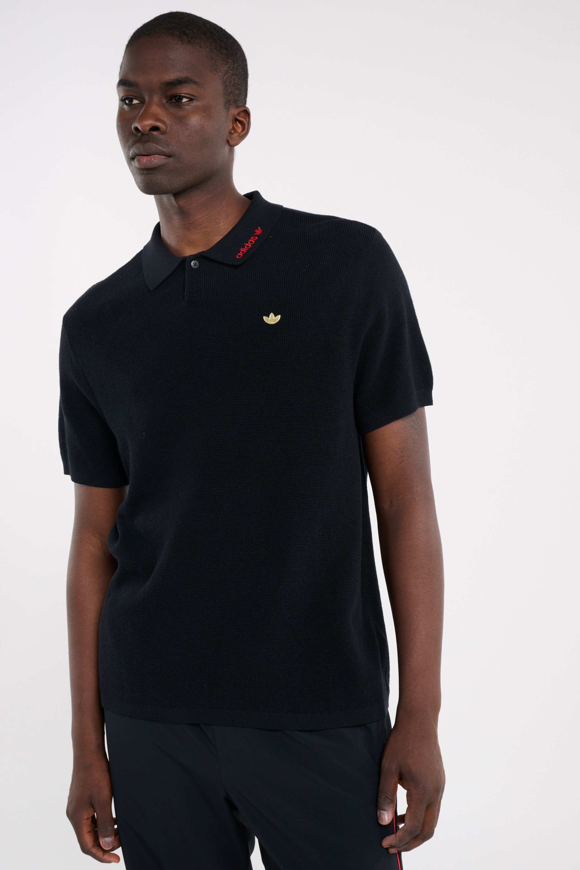 Short-sleeved polo shirt Black