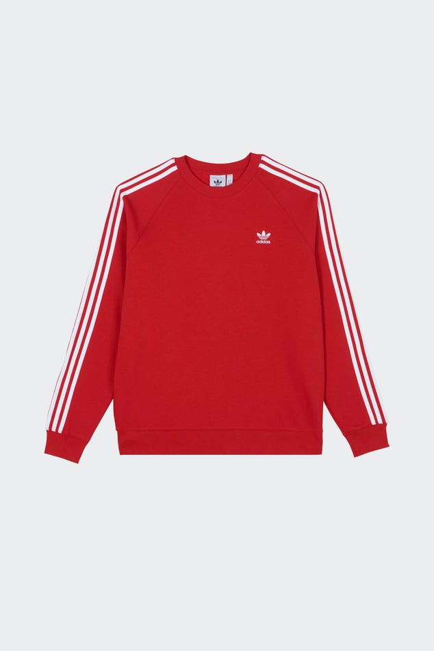 Homme CultureShops adidas Performance 3 Stripes Cotton Sweat Rouge Adidas