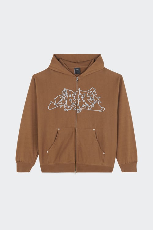 HUF Hoodie zippé Marron