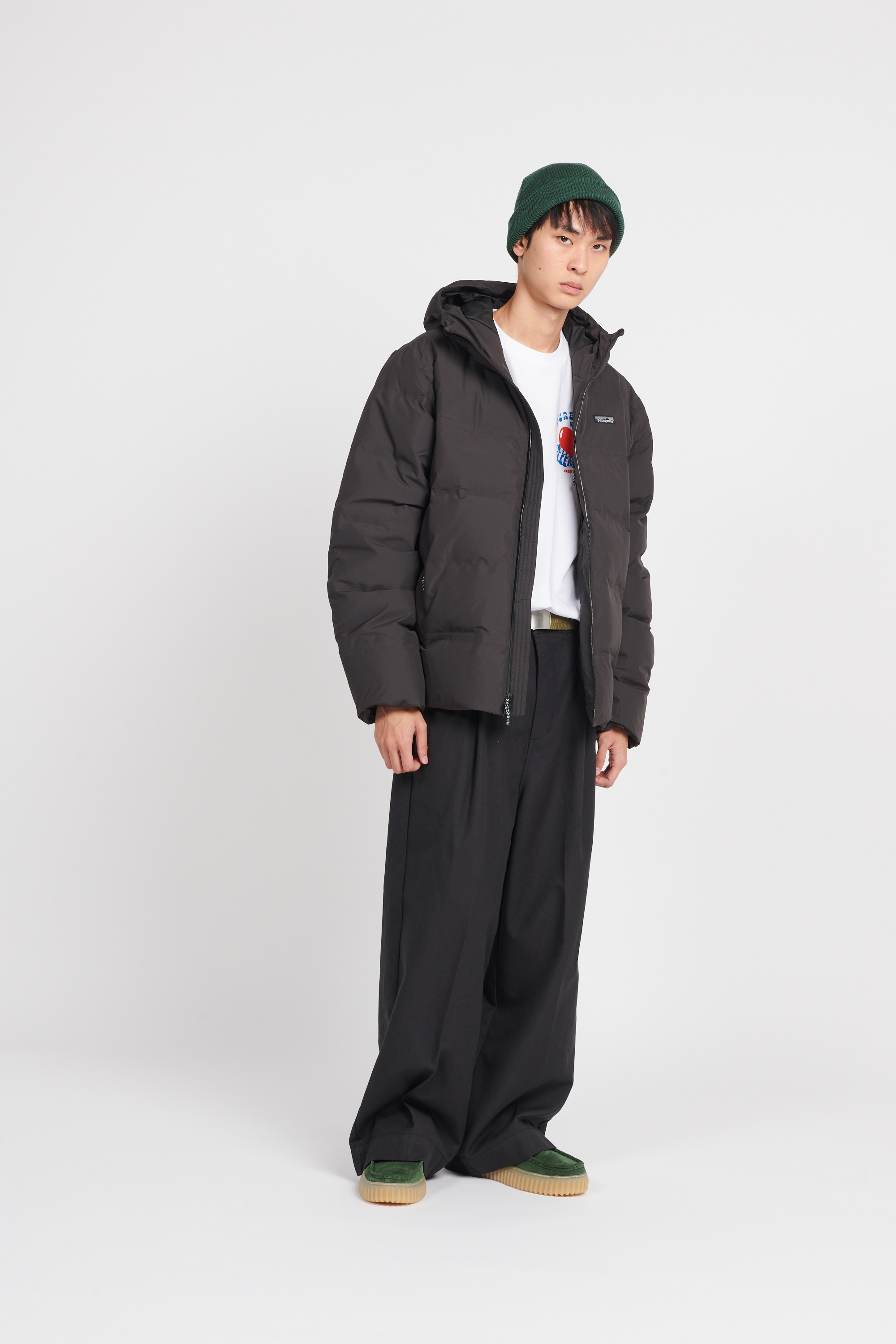 Lightweight quilted padded jacket with high neck Black