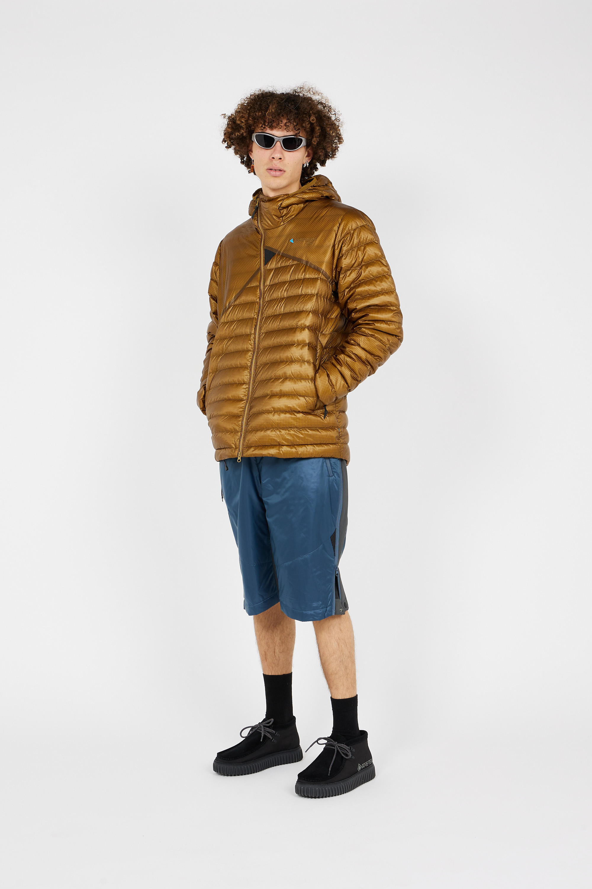 Lightweight quilted padded jacket with high neck Green
