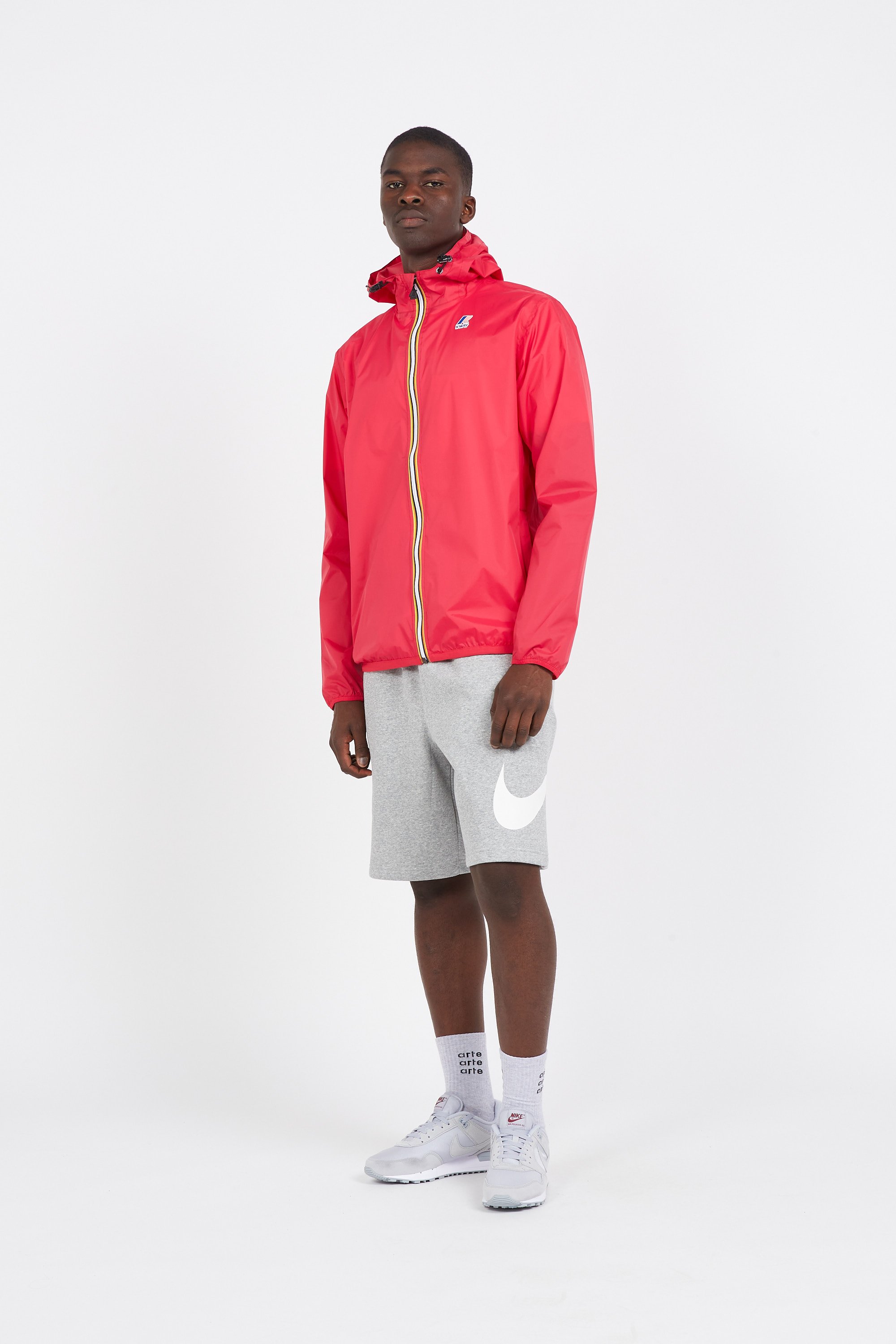 Coupe vent Droit a Capuche Rouge K way Homme Citadium