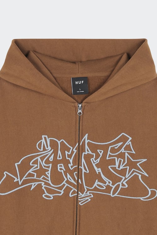 HUF Hoodie zippé Marron