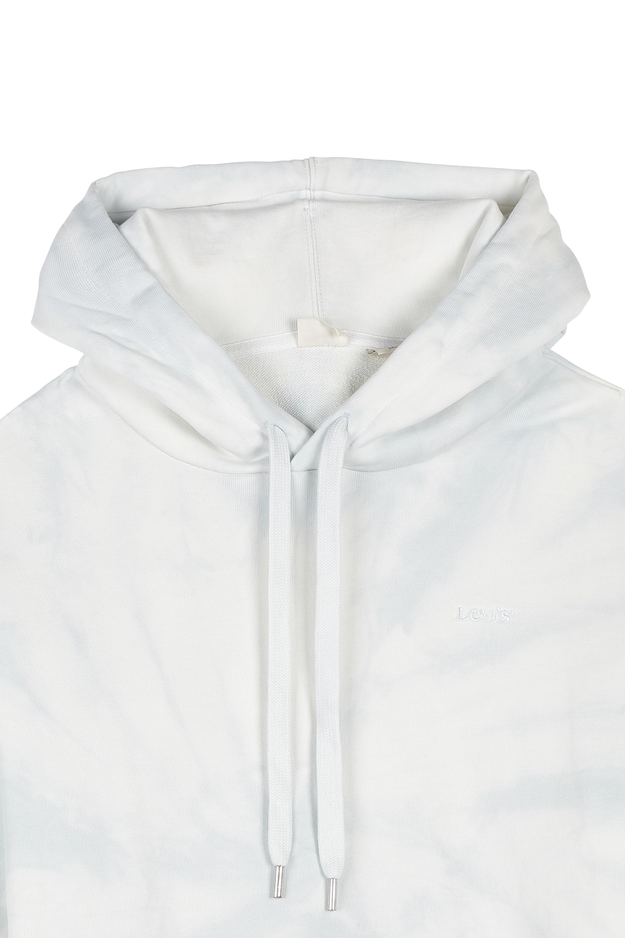 Loose-fit tie-dye cotton hoodie Blue