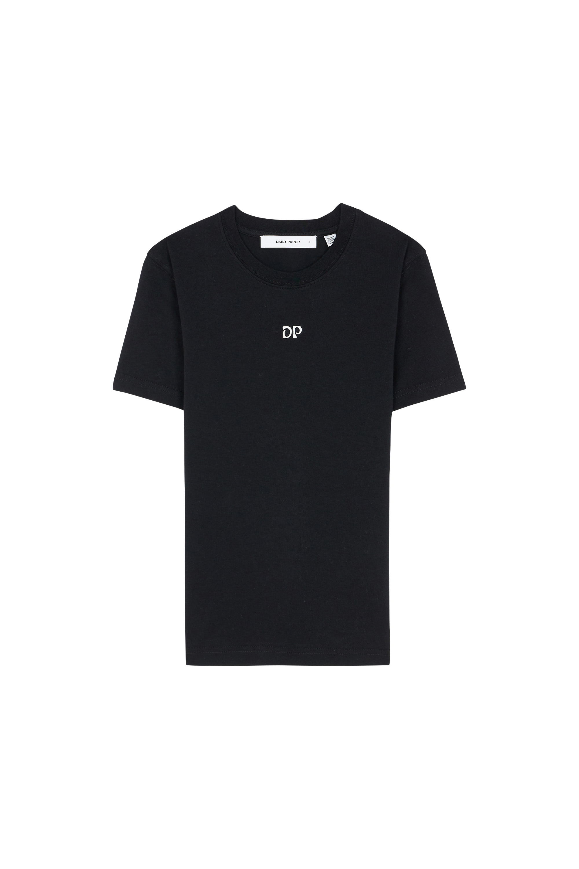 Regular-fit round-neck cotton T-shirt Black