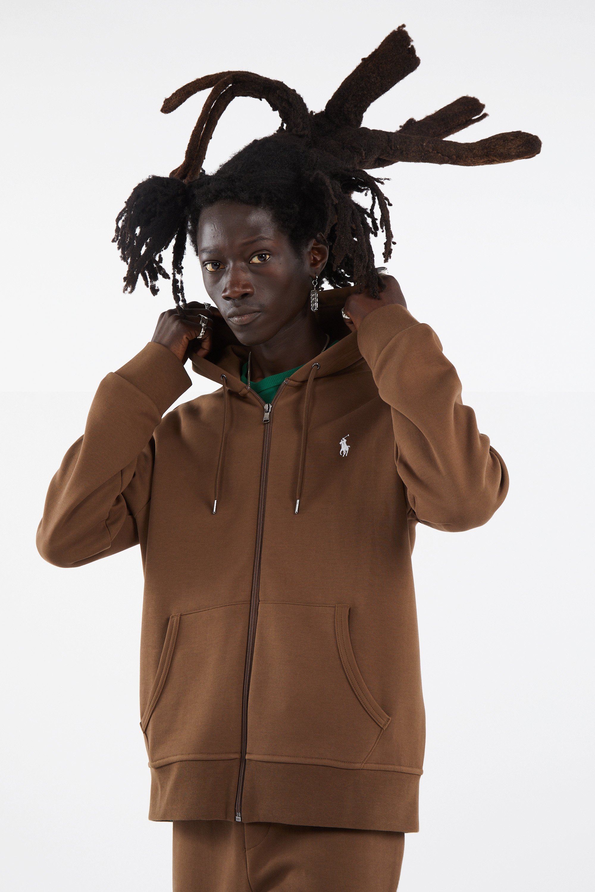 Hoodie zippé Marron