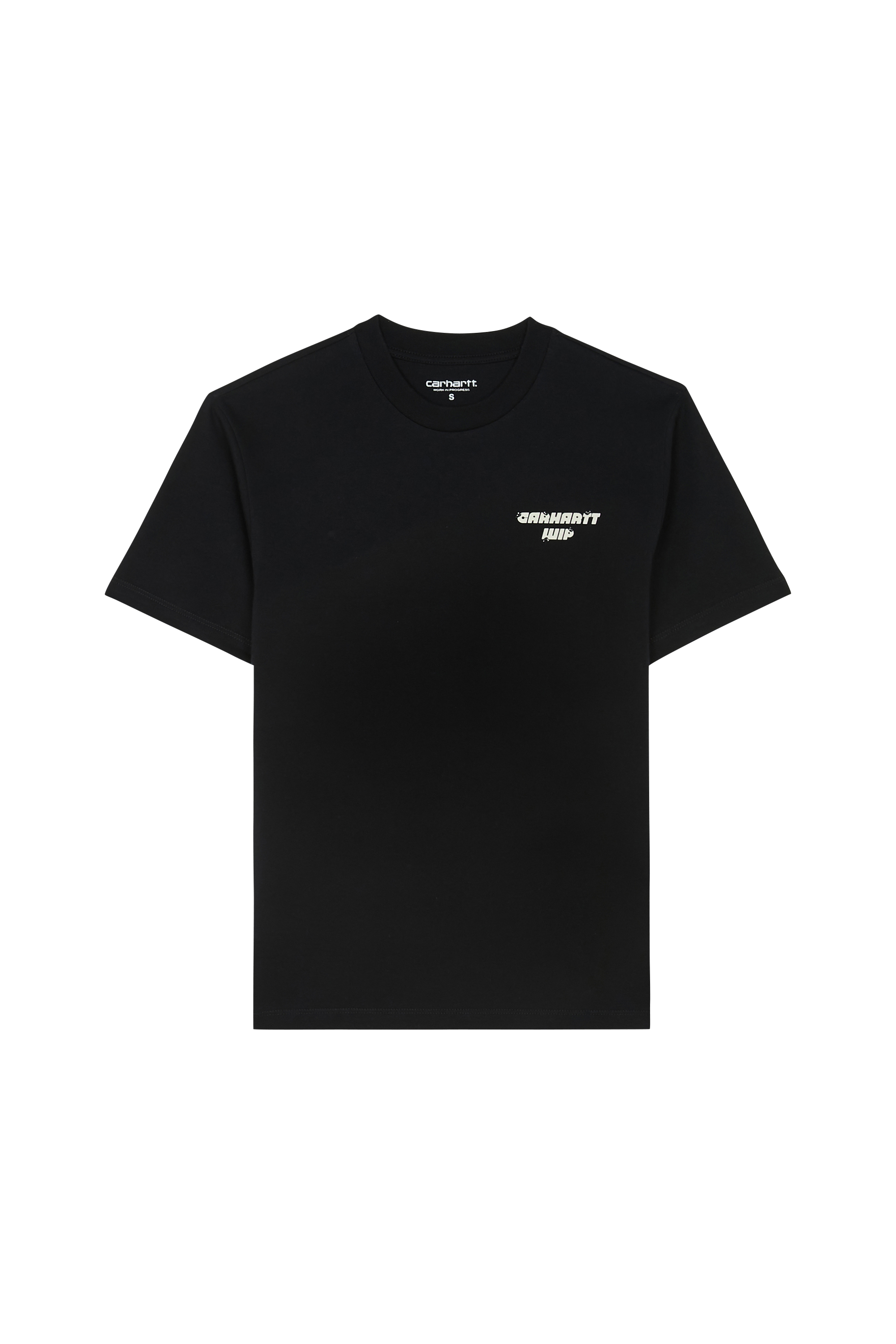 Regular-fit round-neck cotton T-shirt Black