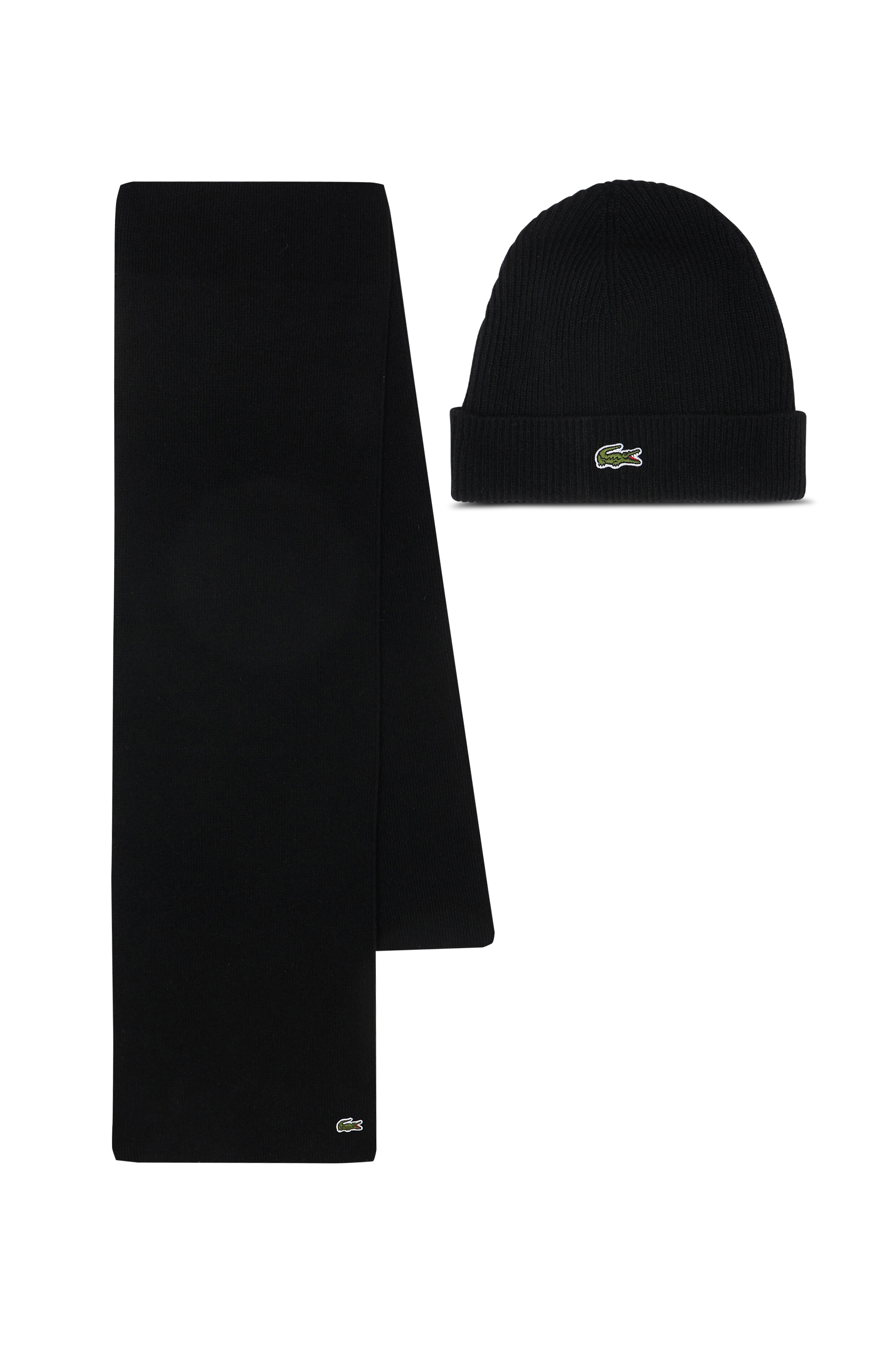 Ensemble bonnet et écharpe Noir