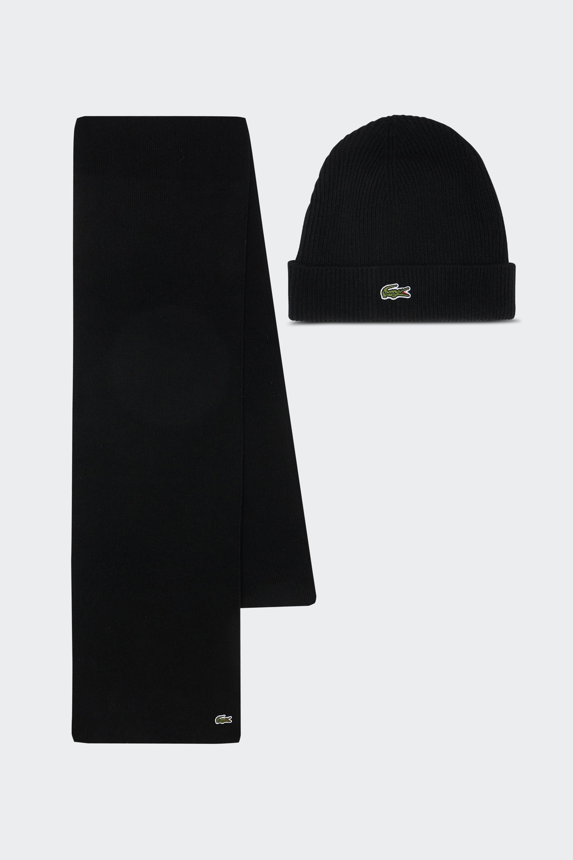 Ensemble bonnet et écharpe | Noir by LACOSTE Ensemble bonnet et écharpe Noir