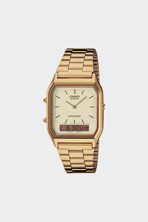 CASIO VINTAGE Montre Casio Quartz en acier Doré