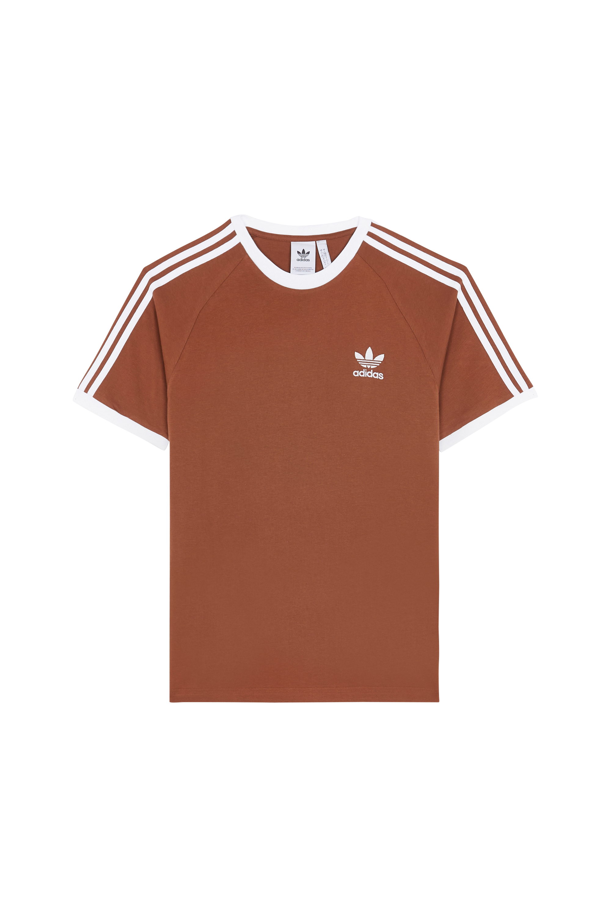 Regular-fit round-neck cotton T-shirt Brown