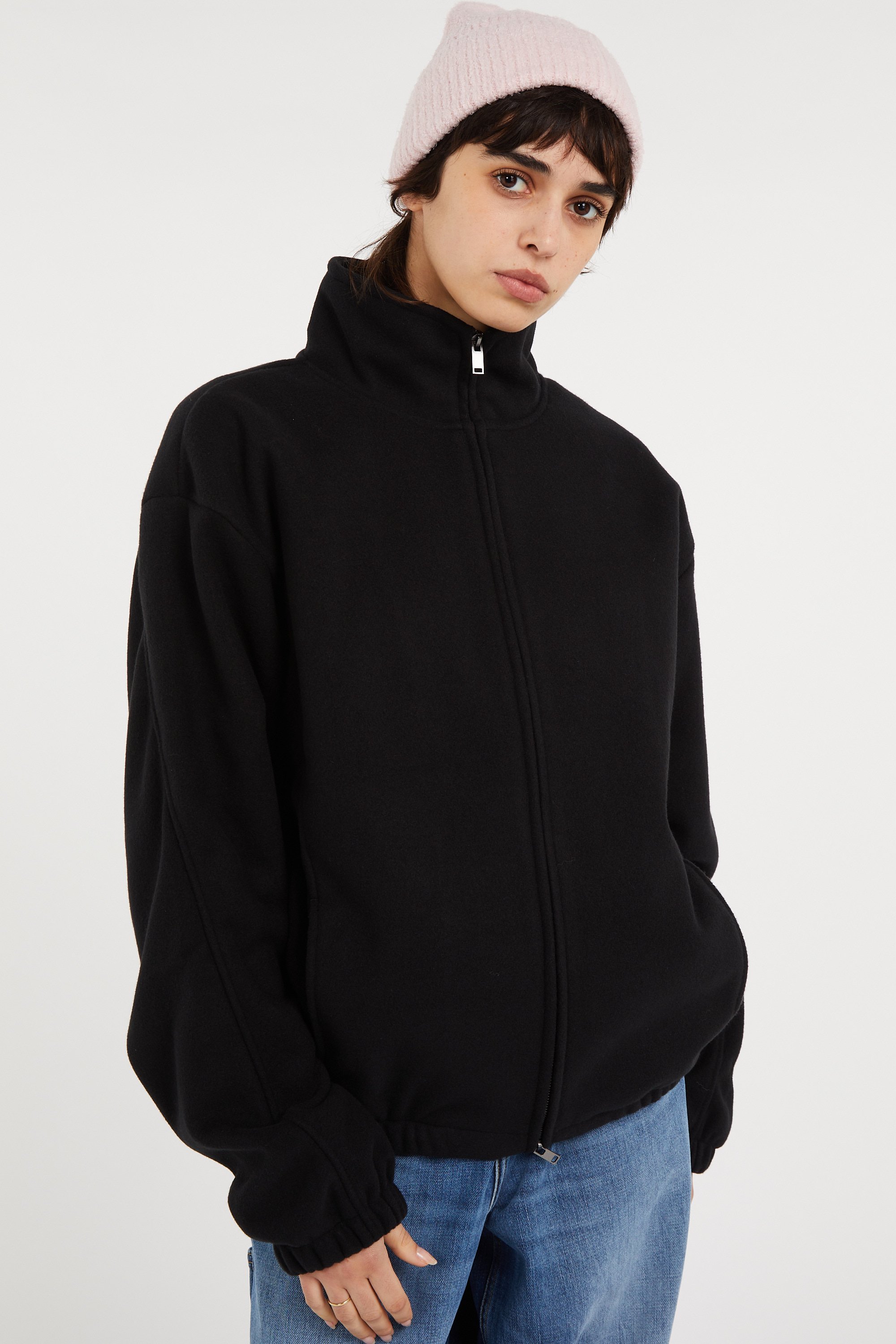 High-neck fleece | Black RAINS Women