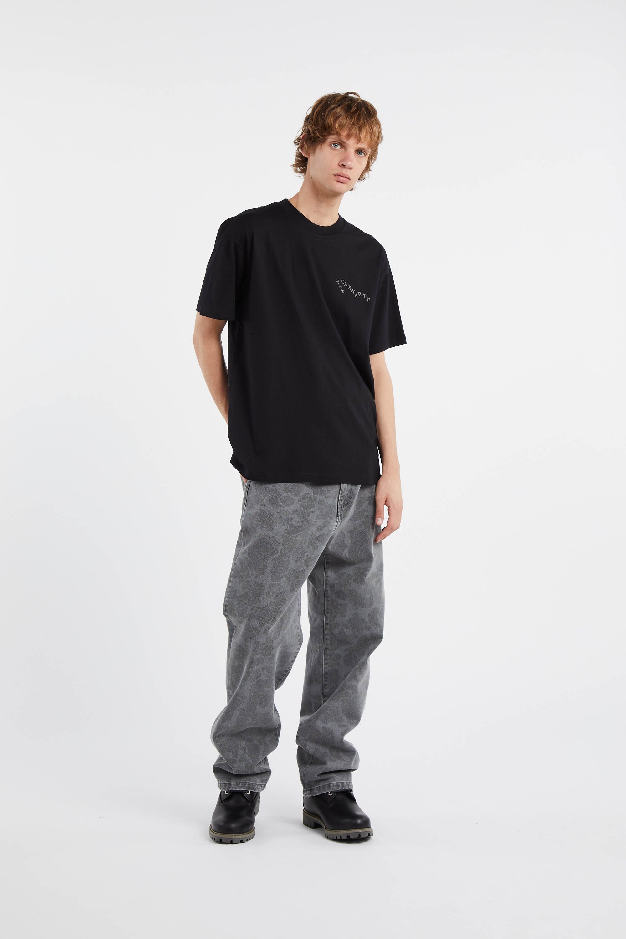 Regular-fit round-neck cotton T-shirt | Black by CARHARTT WIP Regular-fit round-neck cotton T-shirt Black