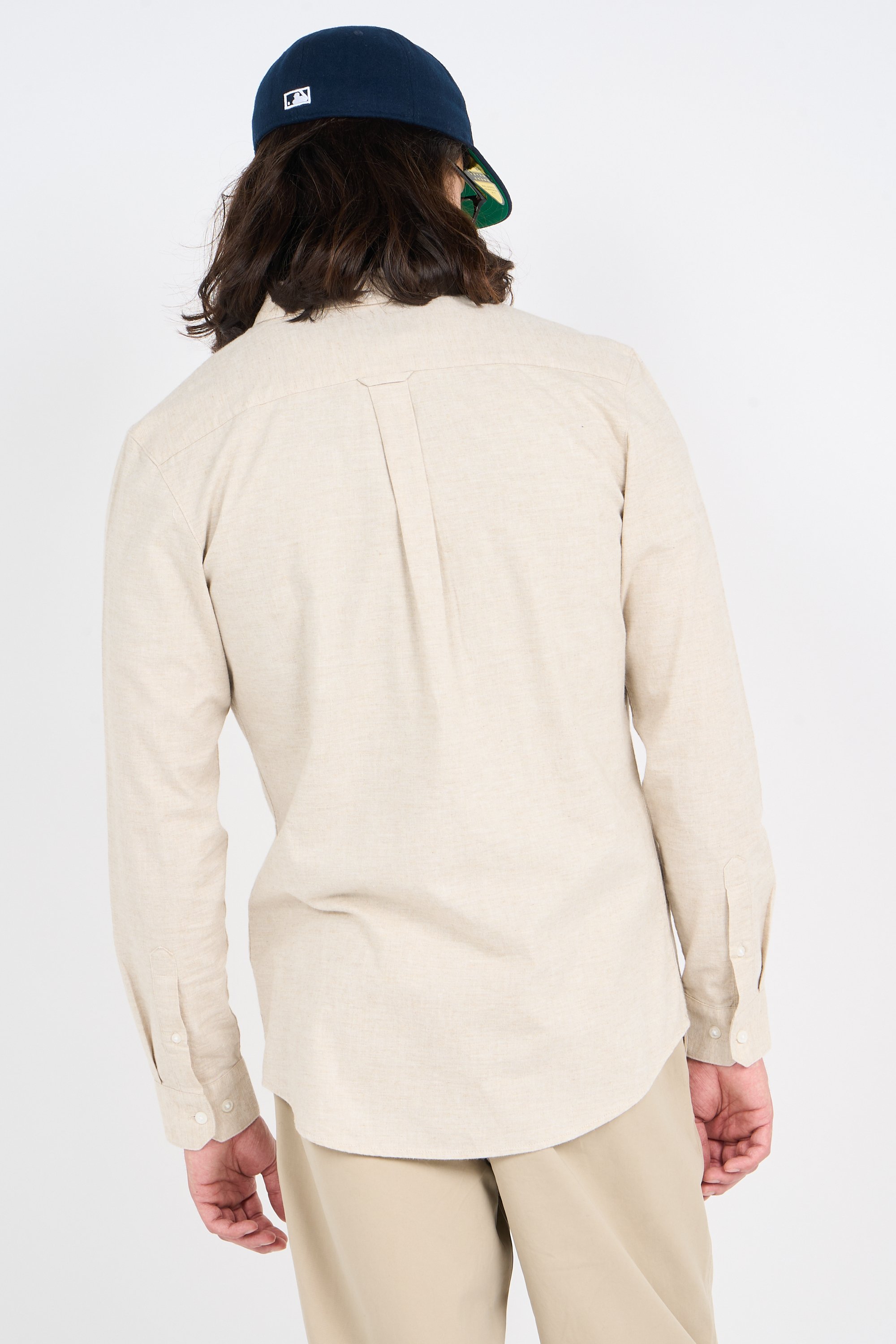 Chemise col américain slim-fit en coton biologique | Beige by FARAH Chemise col américain slim-fit en coton biologique Beige