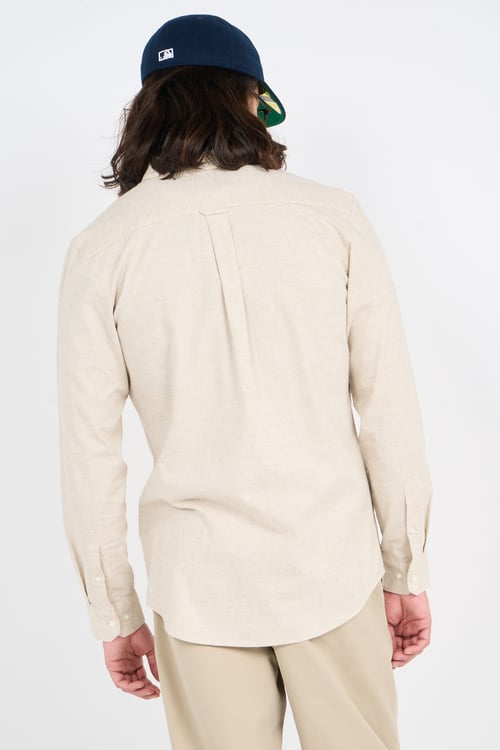 FARAH Chemise col américain slim-fit en coton biologique Beige