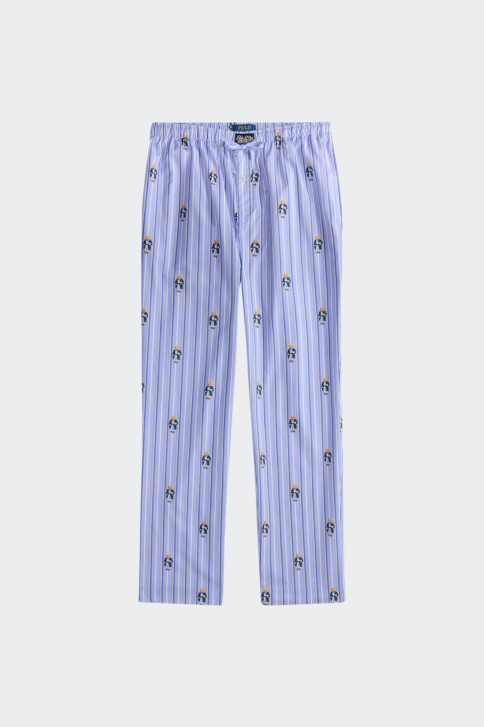Bas de pyjama Polo bear striped cotton pajama pant Bleu Polo ralph