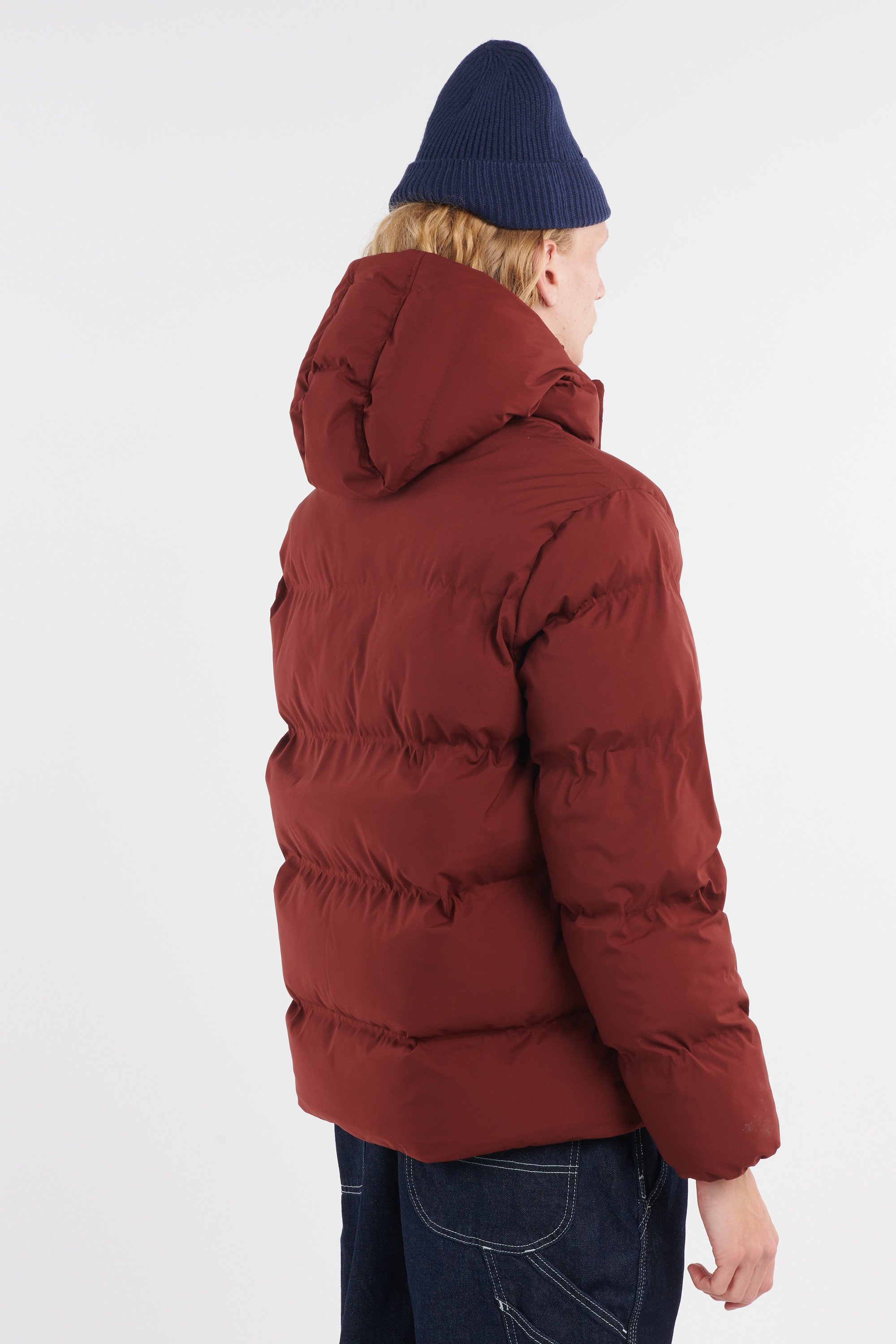 Lightweight quilted padded jacket with high neck Burgundy