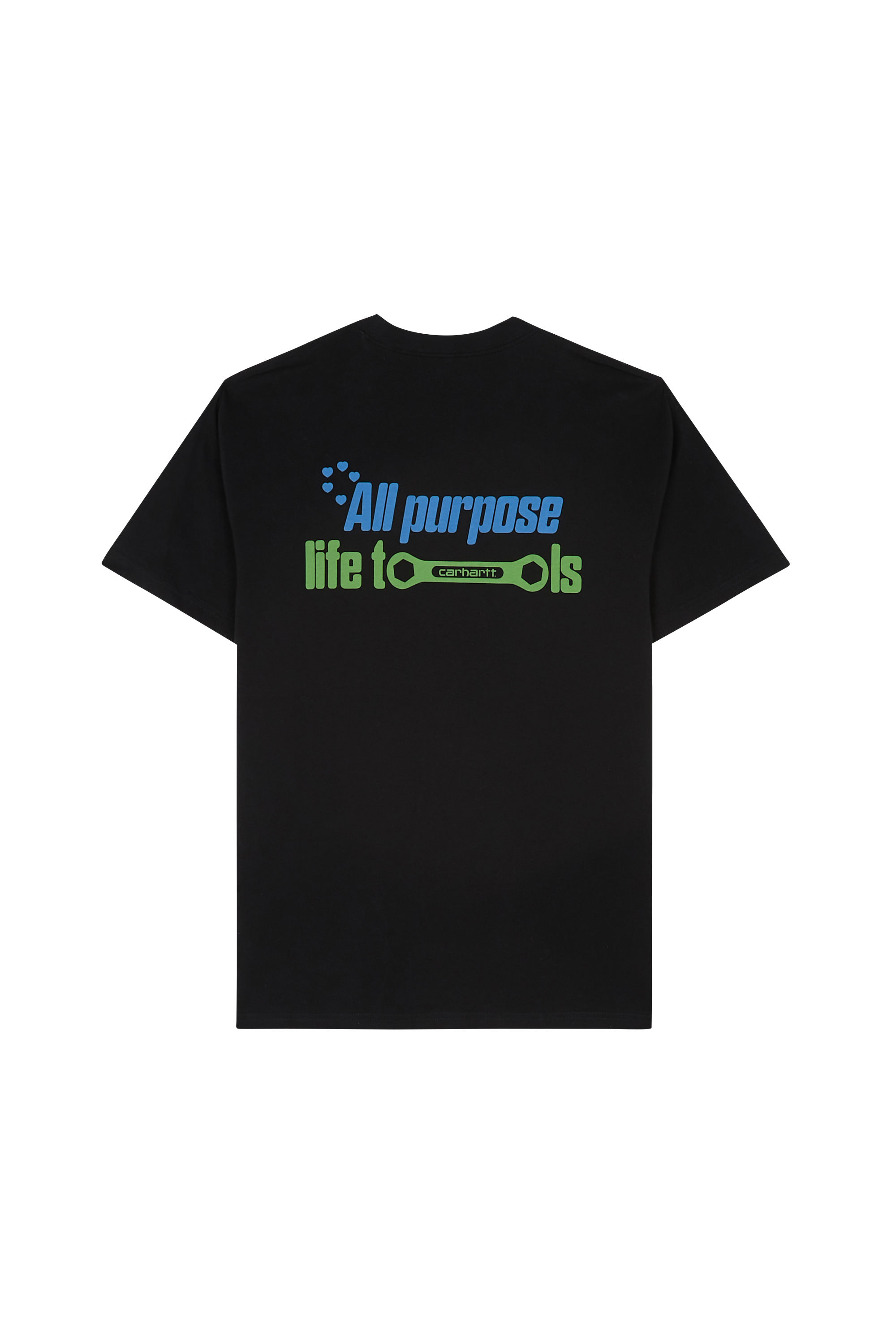 Regular-fit round-neck cotton T-shirt Black