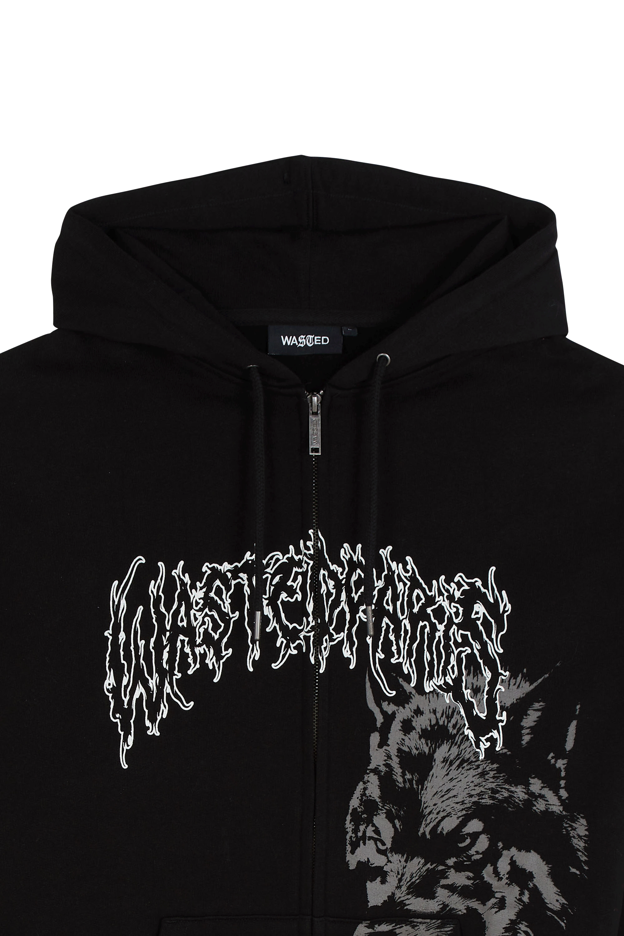 Zippered hoodie Black