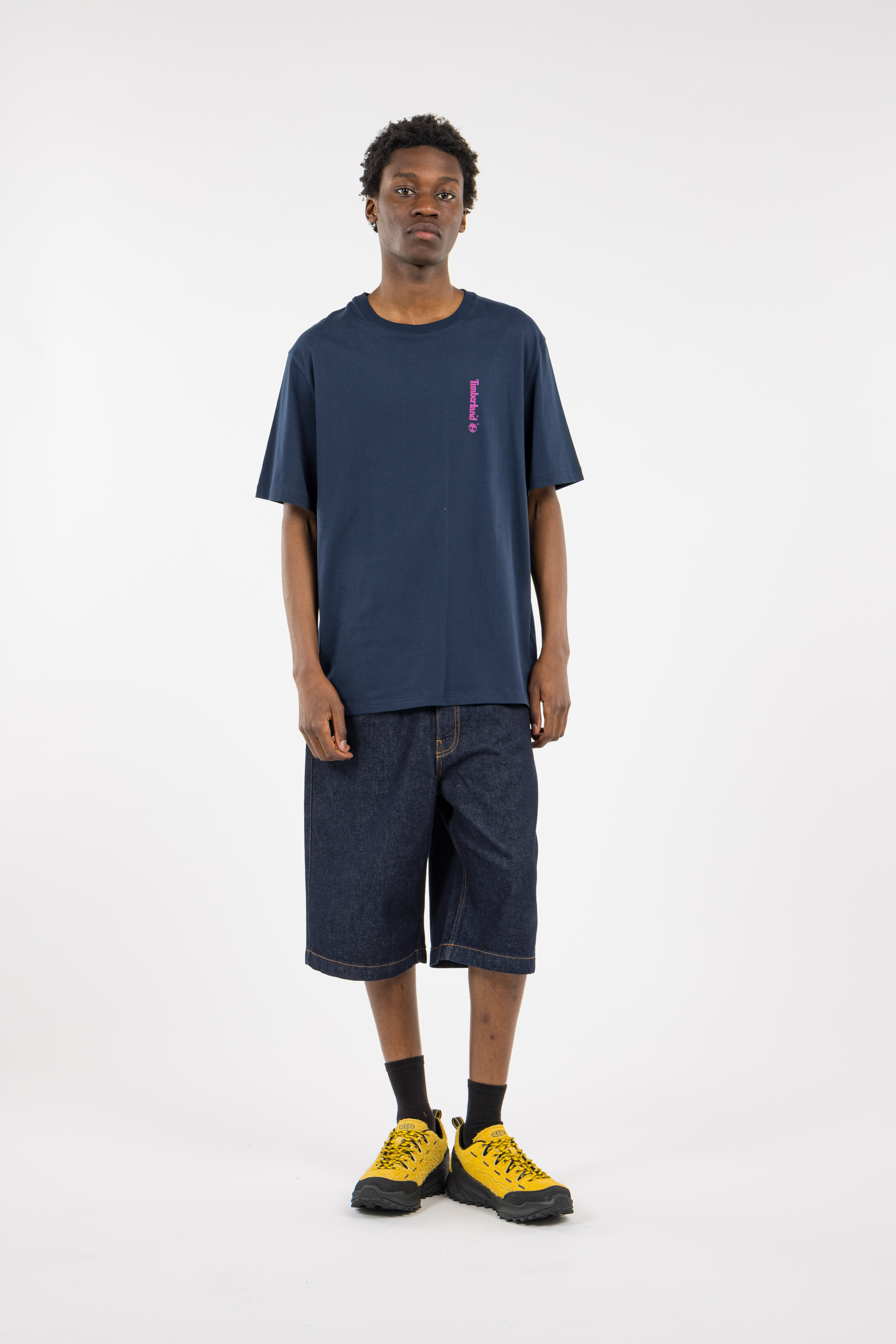 Regular-fit round-neck cotton T-shirt Blue