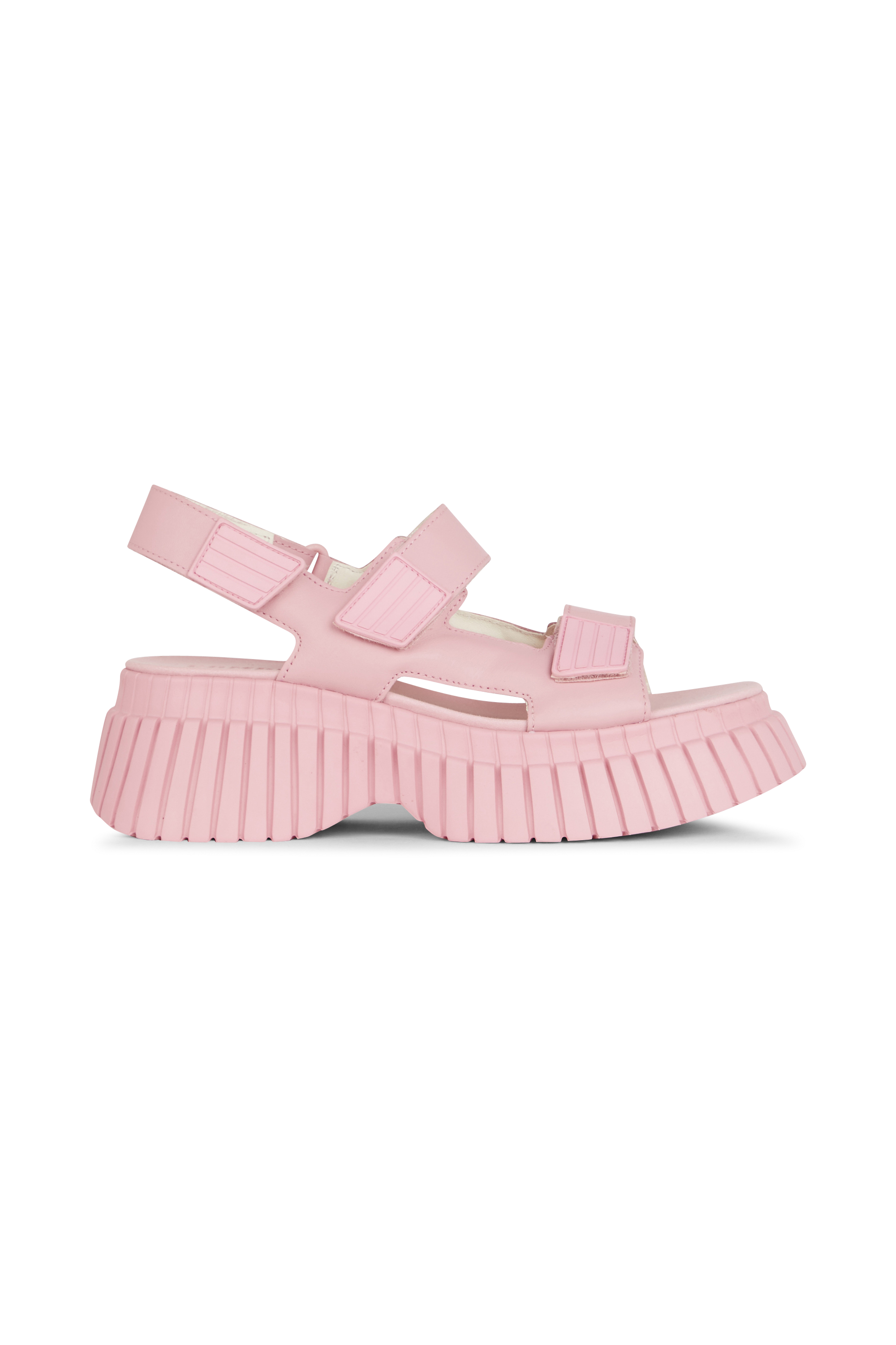 Flat furry sheepskin sandals Pink