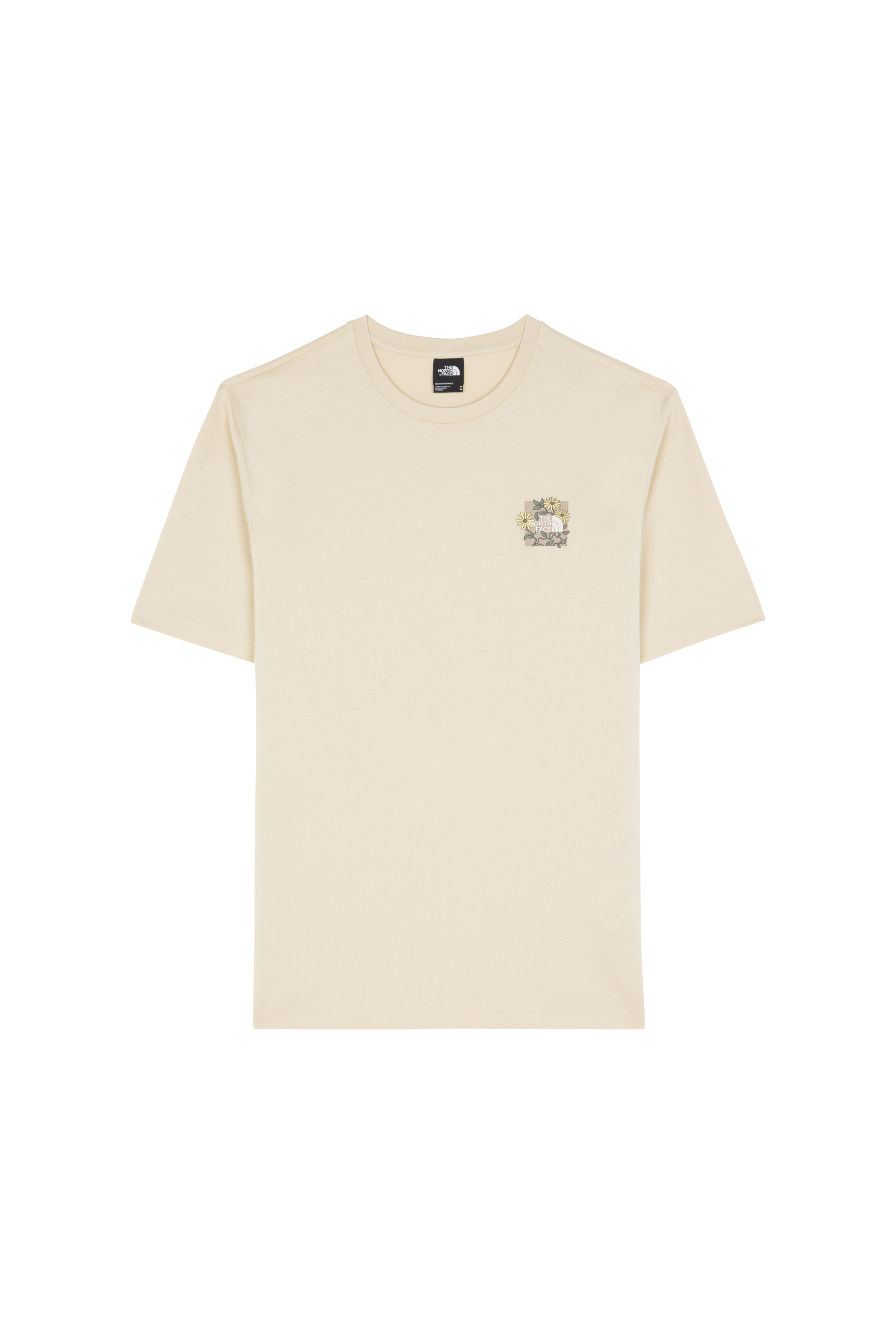 Regular-fit round-neck cotton T-shirt Beige