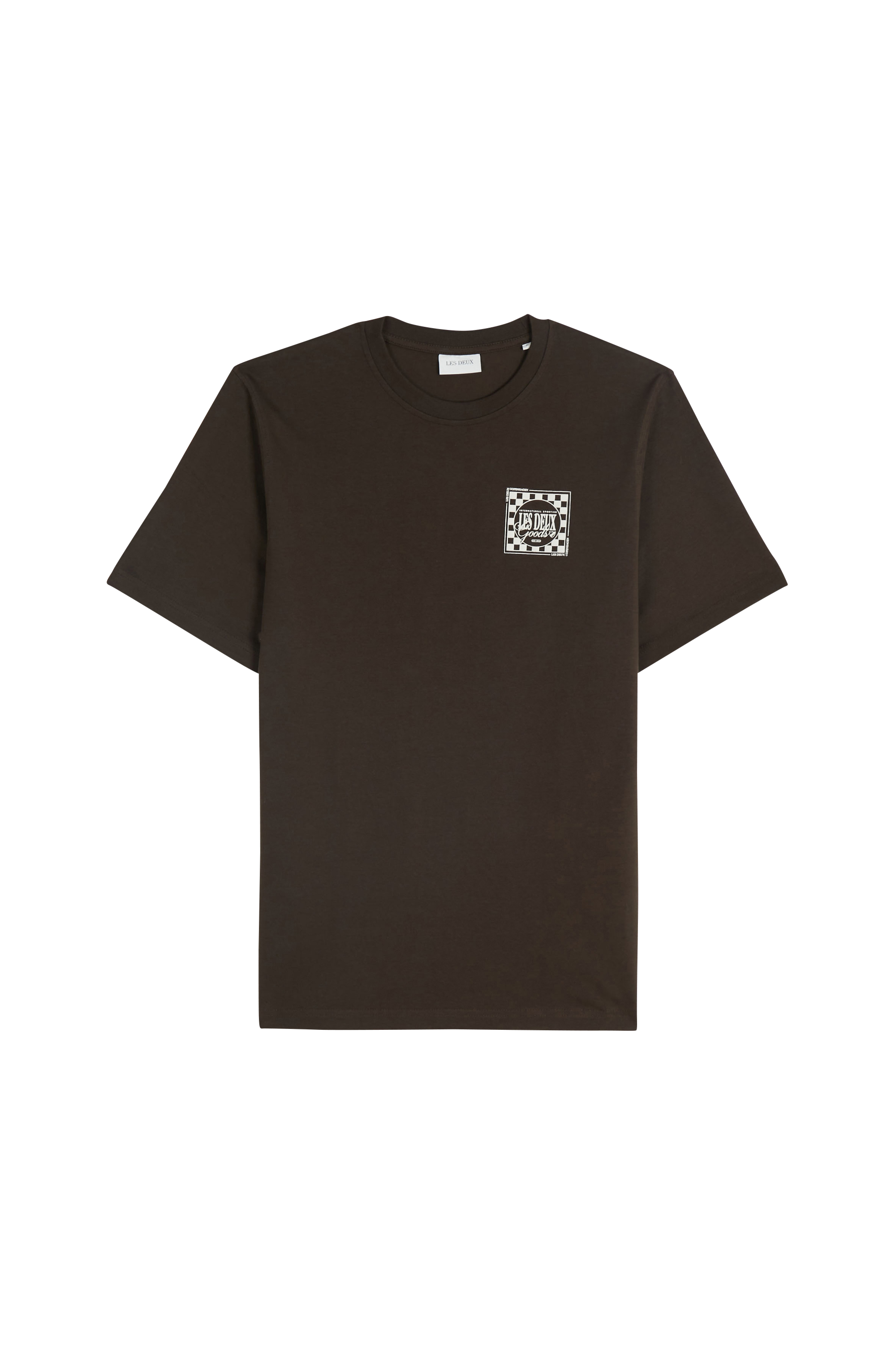 Regular-fit round-neck cotton T-shirt Brown