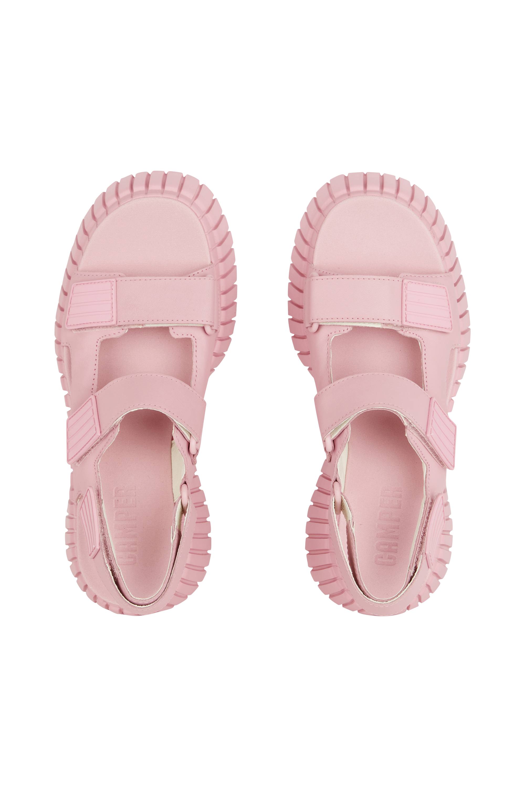 Flat furry sheepskin sandals Pink