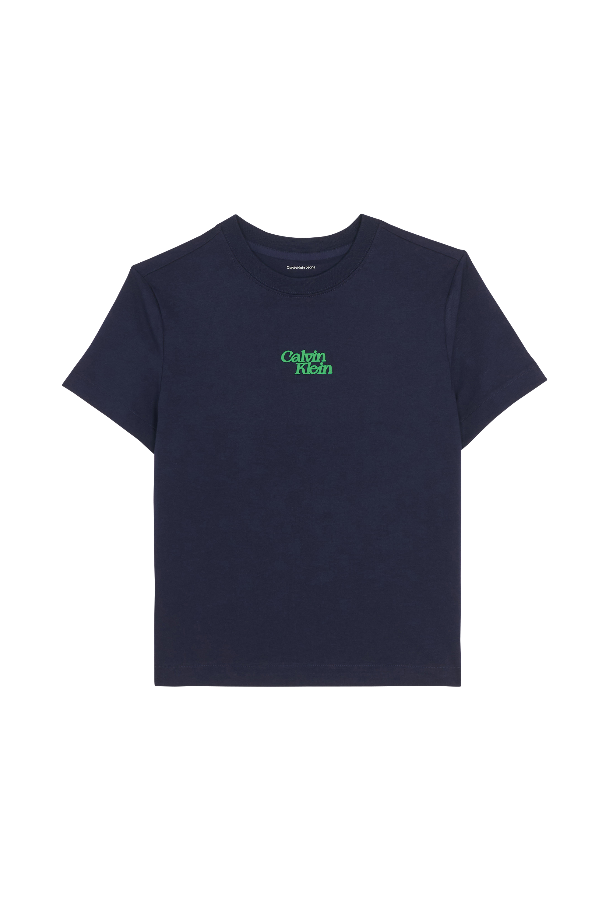 Regular-fit round-neck cotton T-shirt Blue
