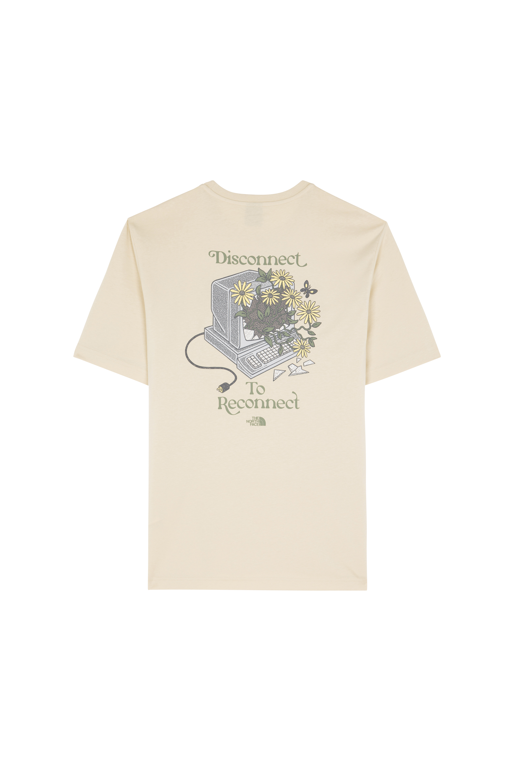 Regular-fit round-neck cotton T-shirt Beige
