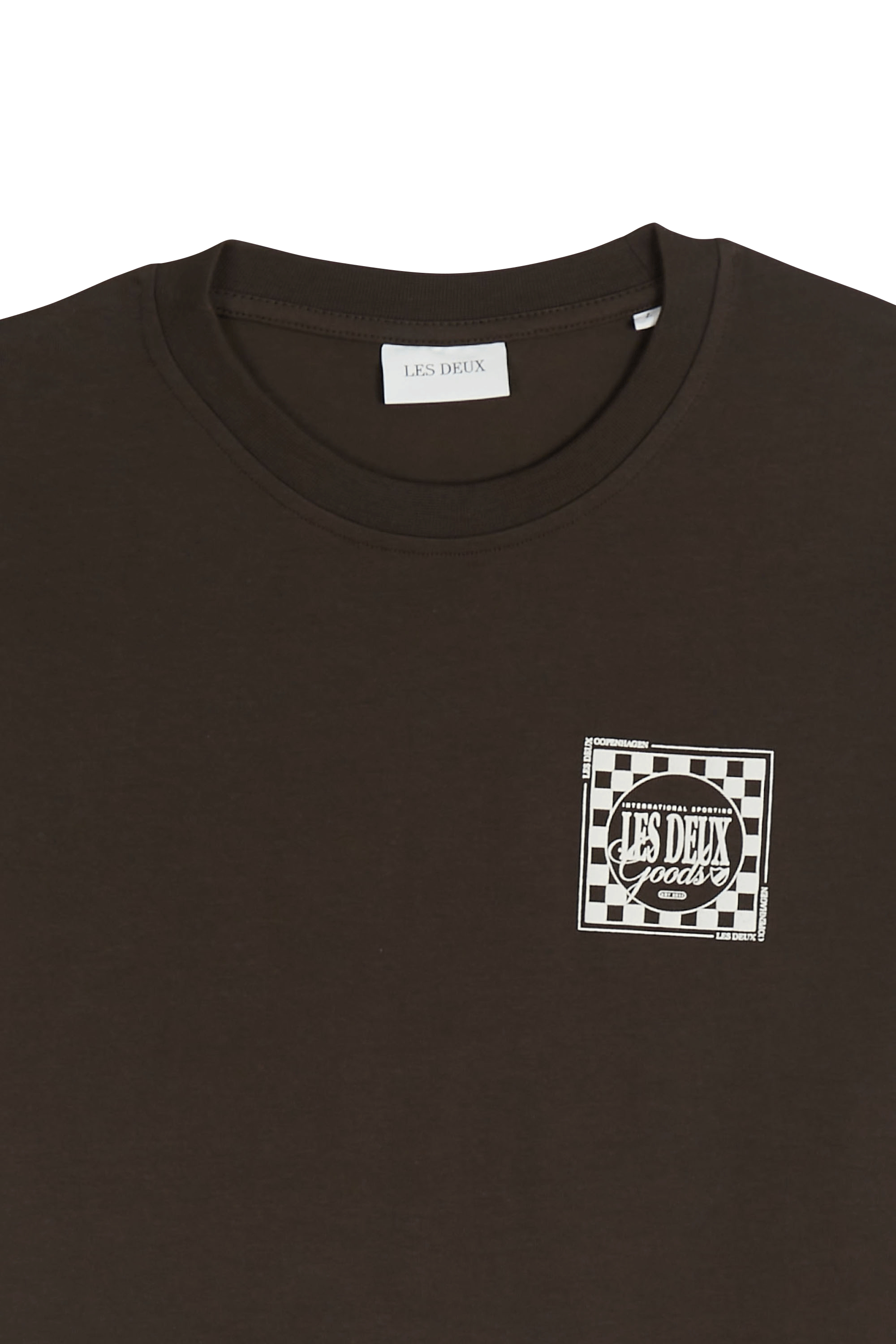 Regular-fit round-neck cotton T-shirt Brown
