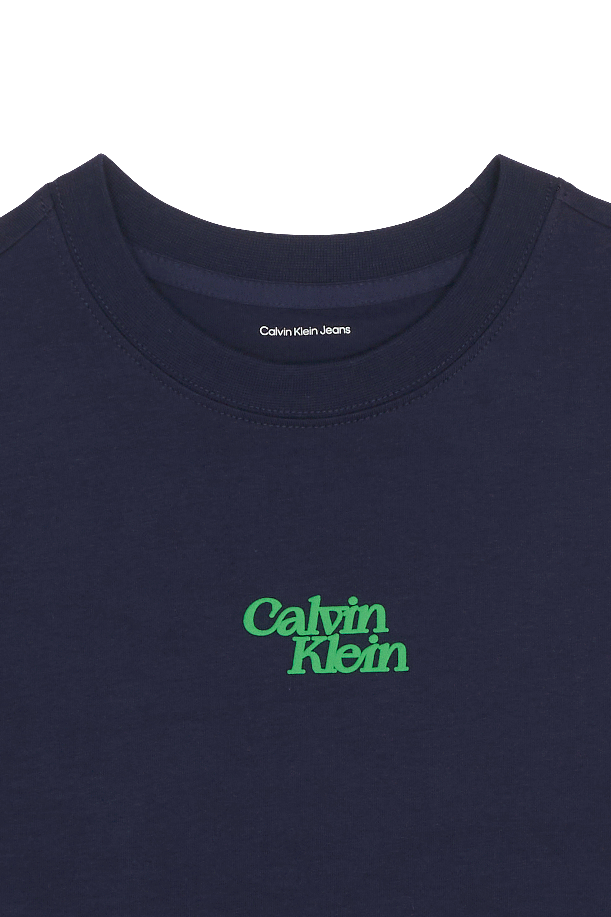 Regular-fit round-neck cotton T-shirt Blue