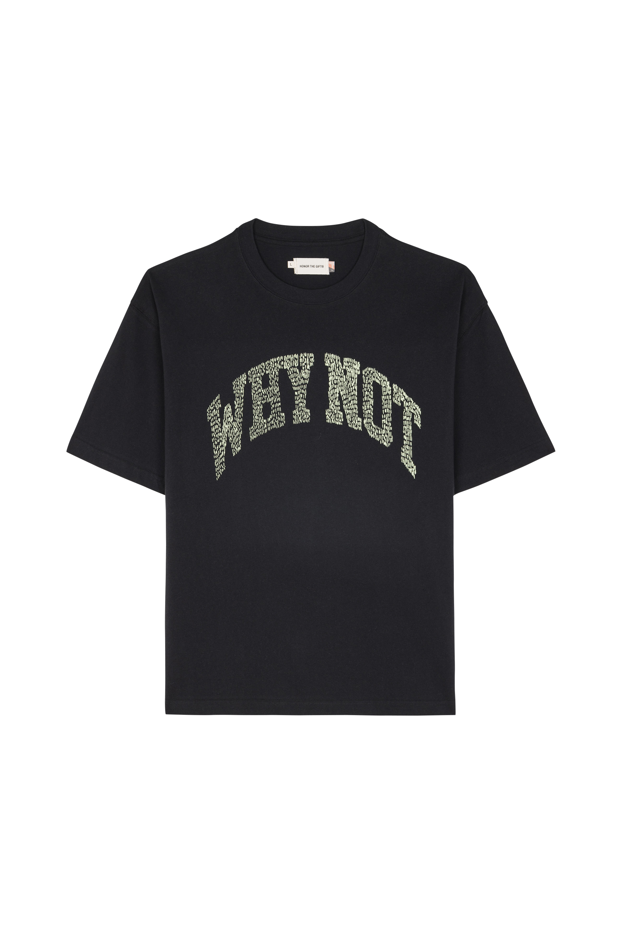 Regular-fit round-neck cotton T-shirt Black