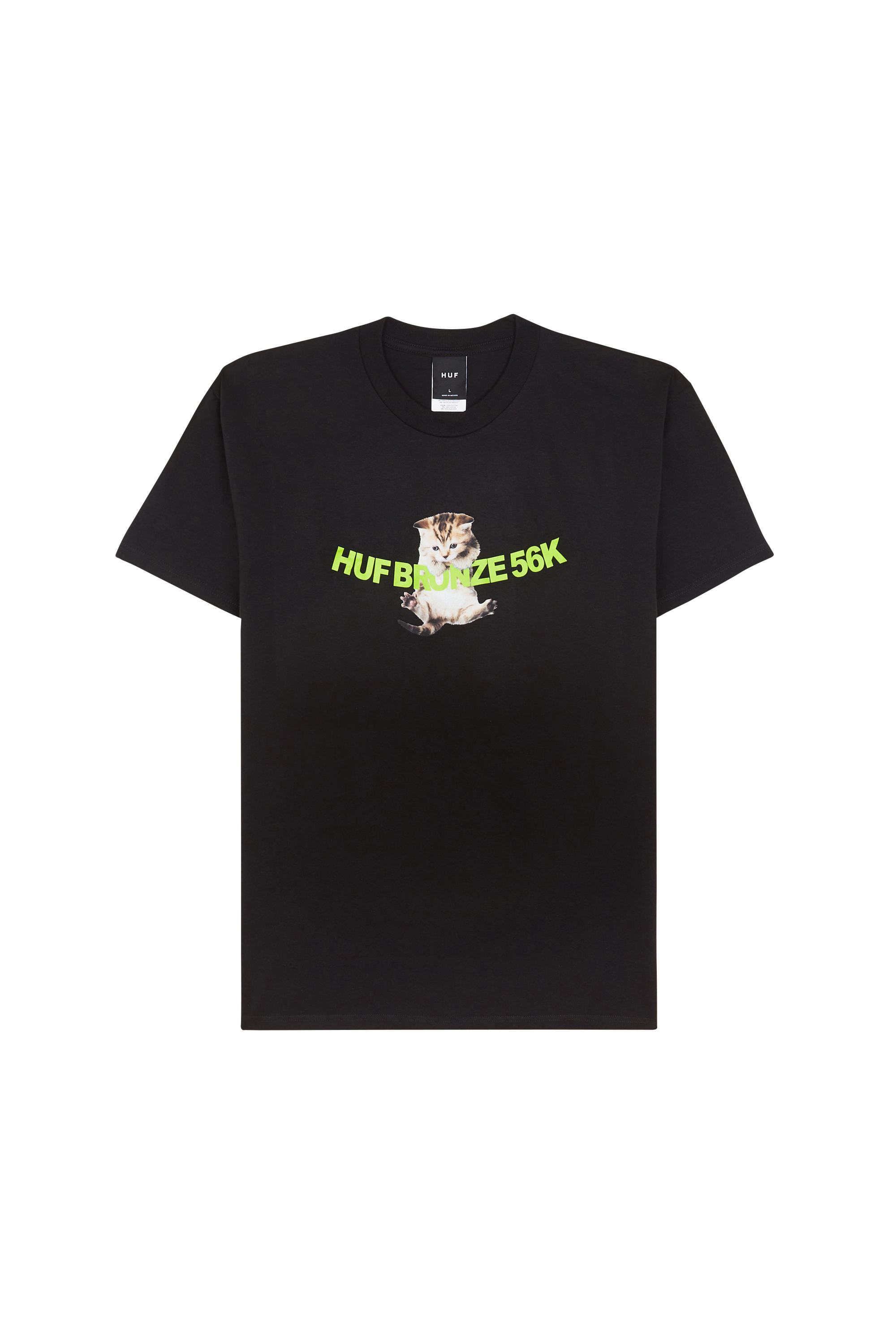 Regular-fit round-neck cotton T-shirt Black