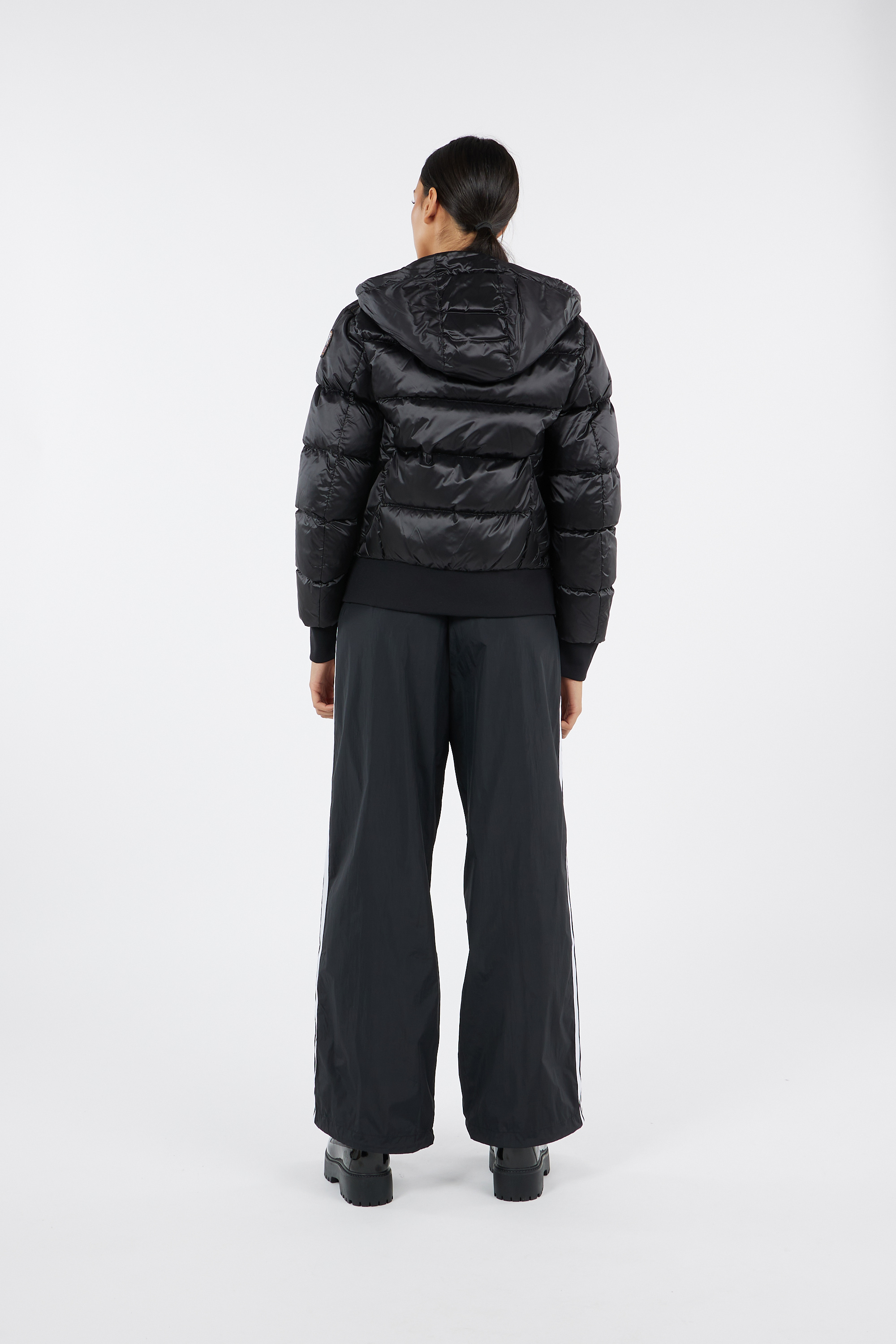 Lightweight quilted padded jacket with high neck Black