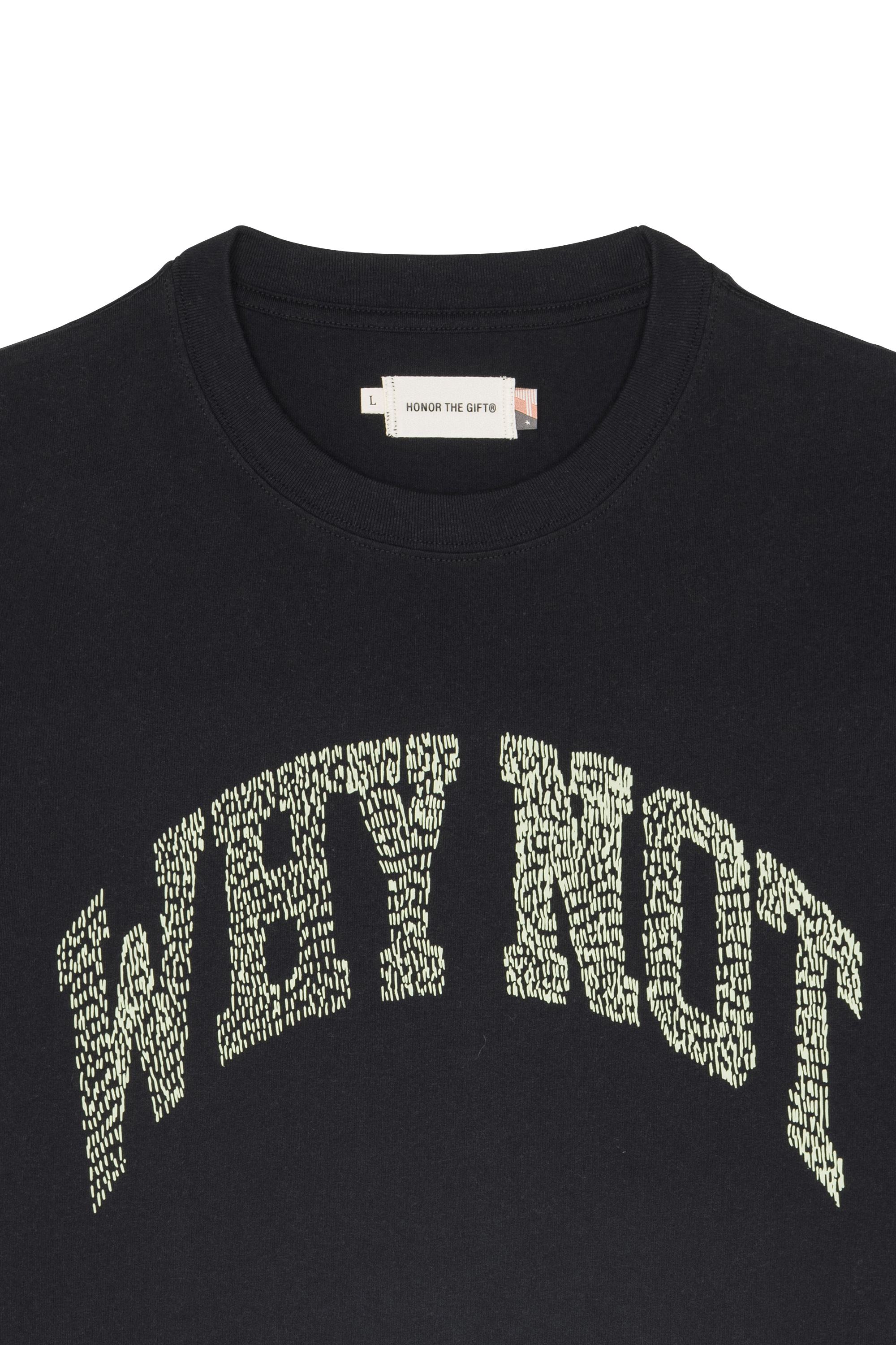 Regular-fit round-neck cotton T-shirt Black