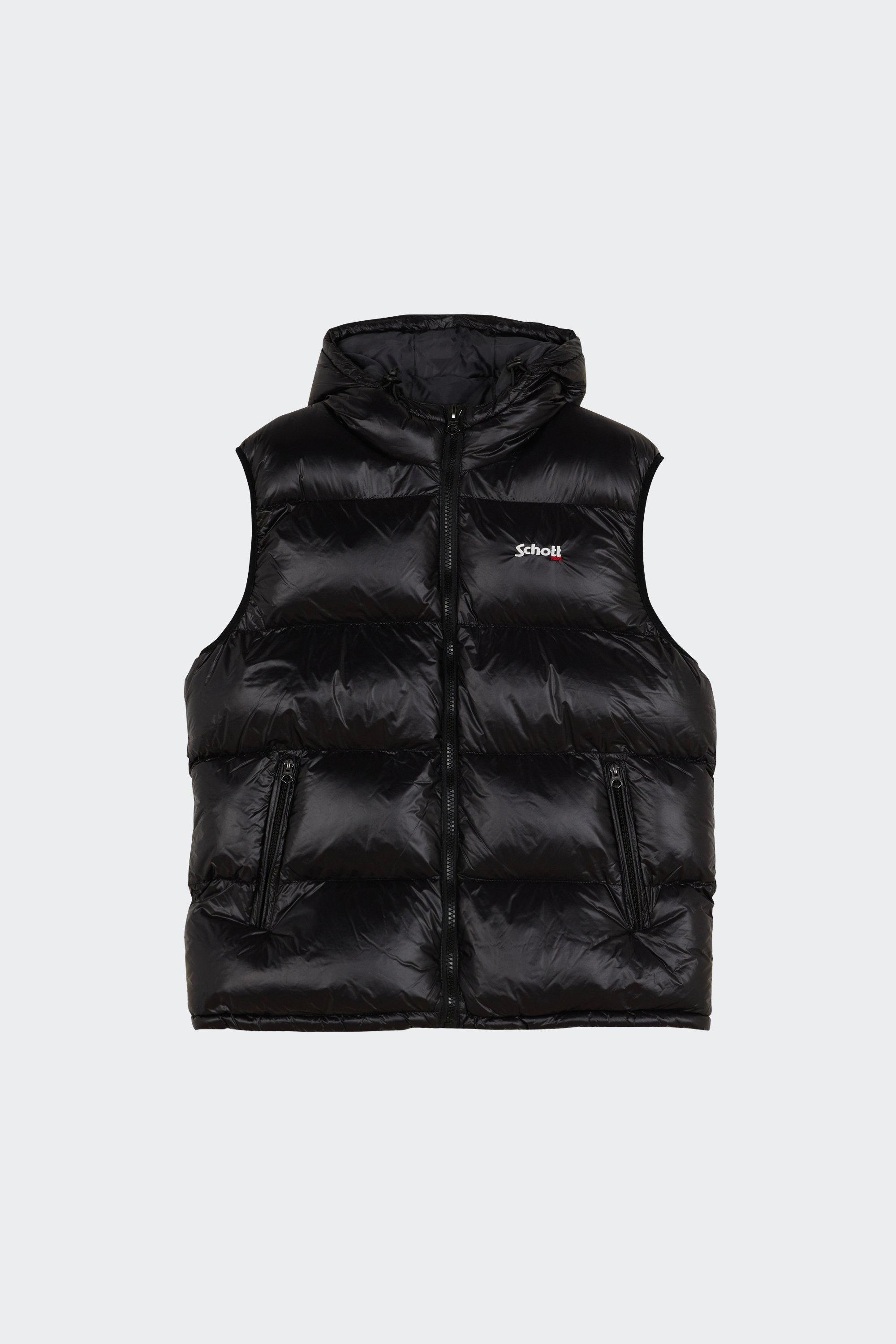 Lightweight quilted padded jacket with high neck | Black by SCHOTT Lightweight quilted padded jacket with high neck Black