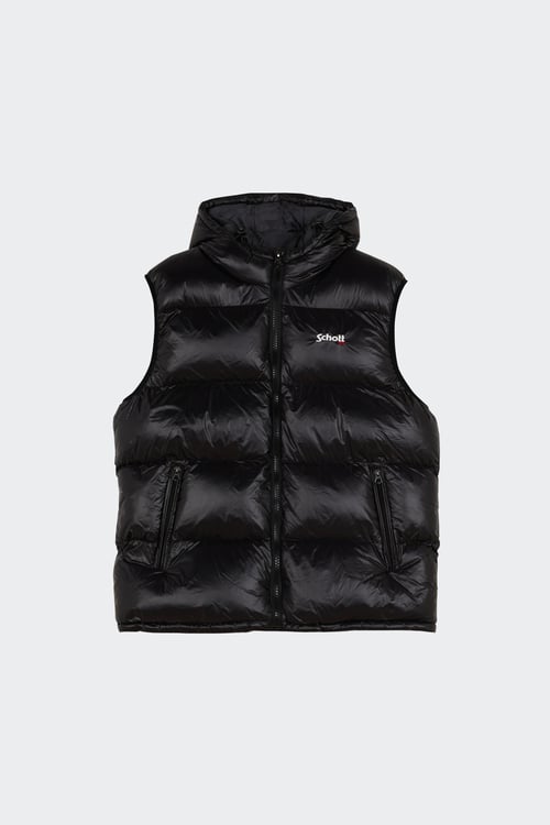 SCHOTT Lightweight quilted padded jacket with high neck Black