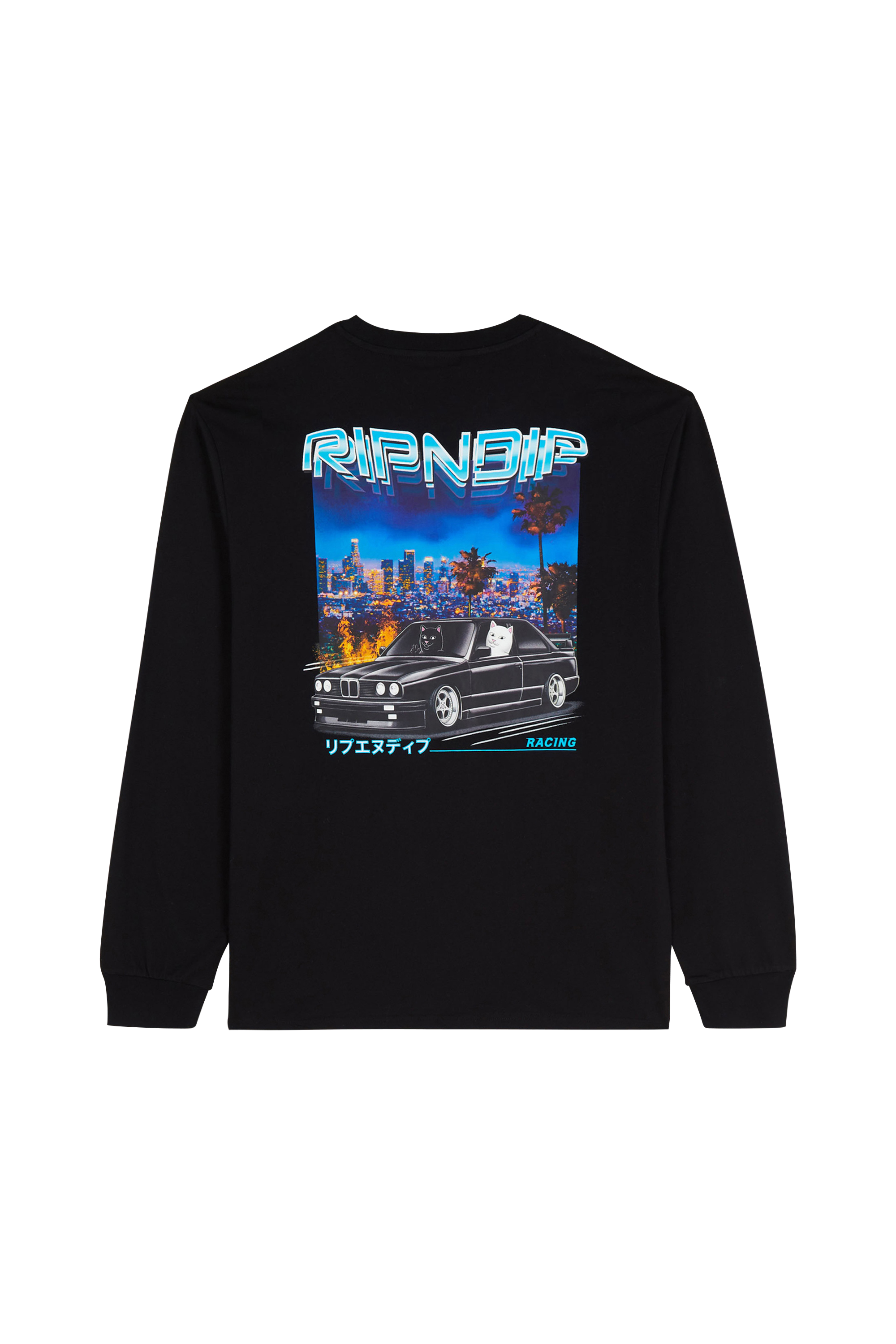 Regular-fit round-neck cotton T-shirt Black