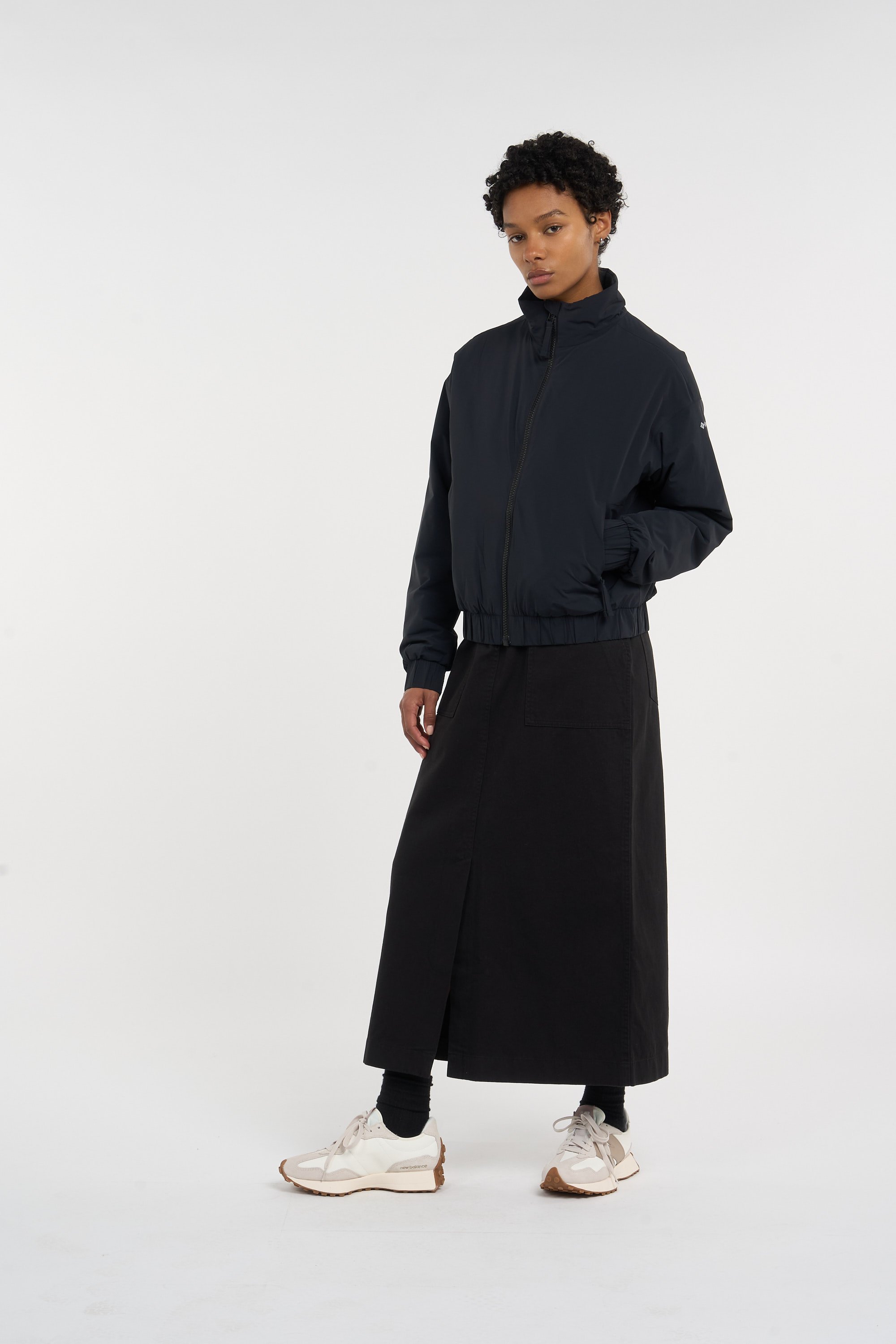 Lightweight quilted padded jacket with high neck COLUMBIA Black