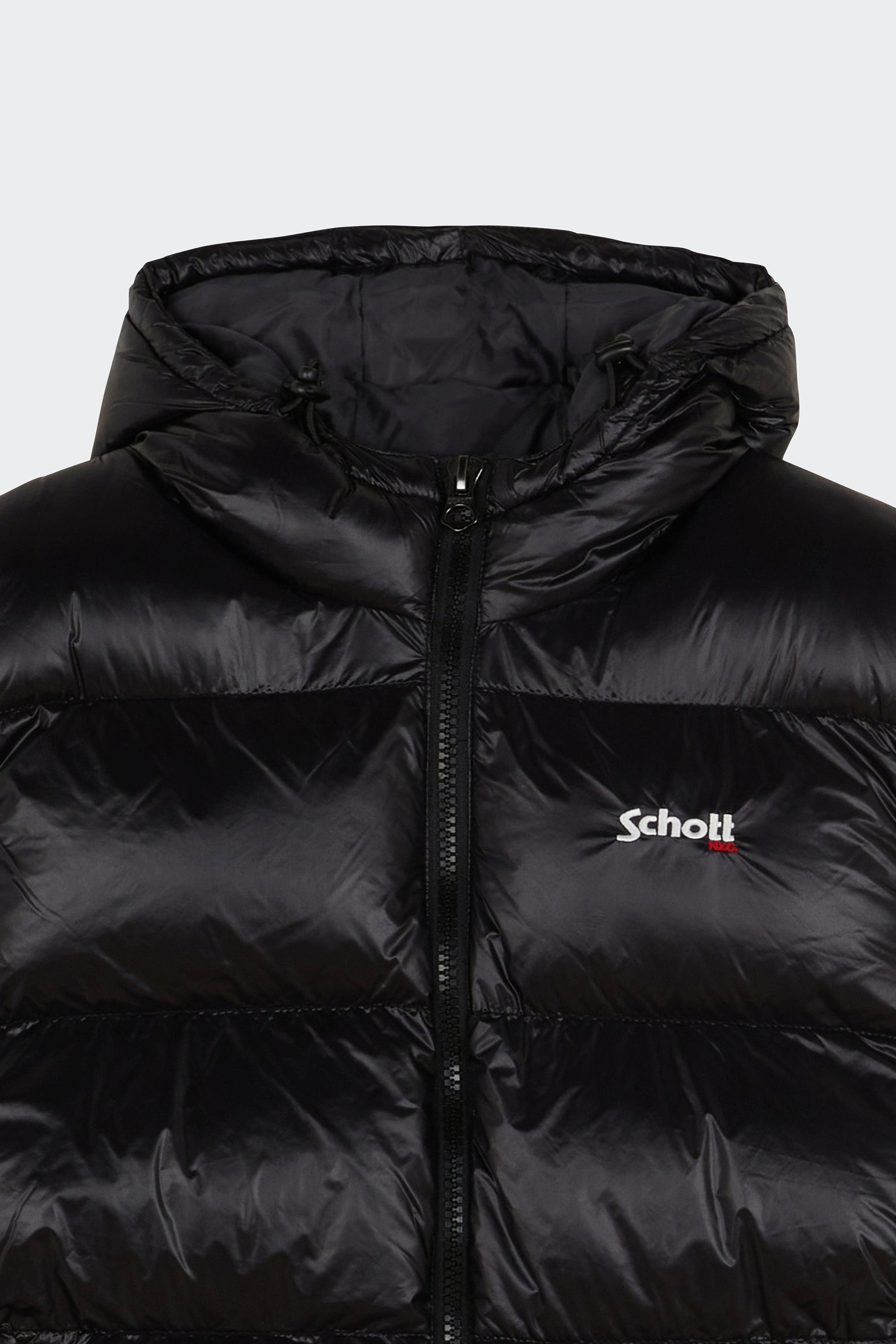 Lightweight quilted padded jacket with high neck | Black by SCHOTT Lightweight quilted padded jacket with high neck Black