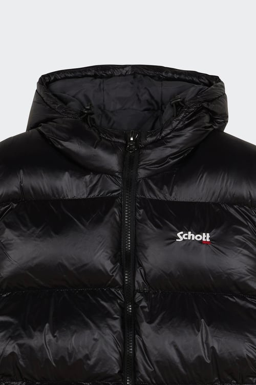 SCHOTT Lightweight quilted padded jacket with high neck Black